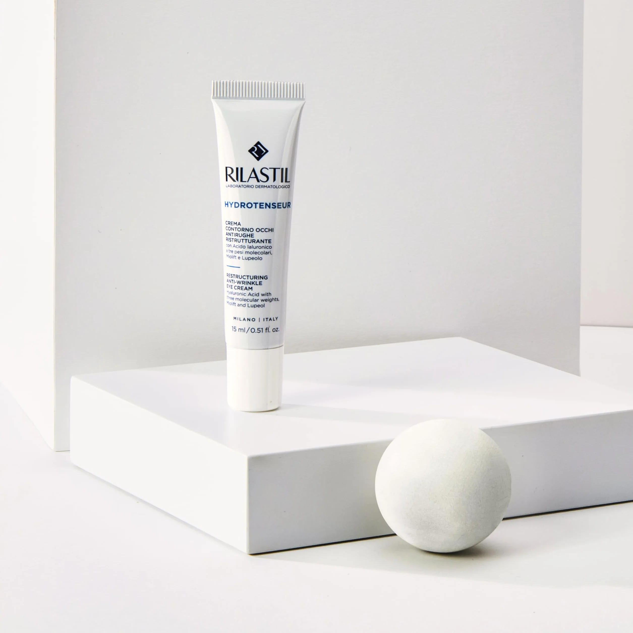 Rilastil Hydrotenseur Crema Contorno Occhi Antirughe Idratante e Nutriente, Tripla Azione Anti Age, Anti Borse, Anti Occhiaie, Ristrutturante 15 ml