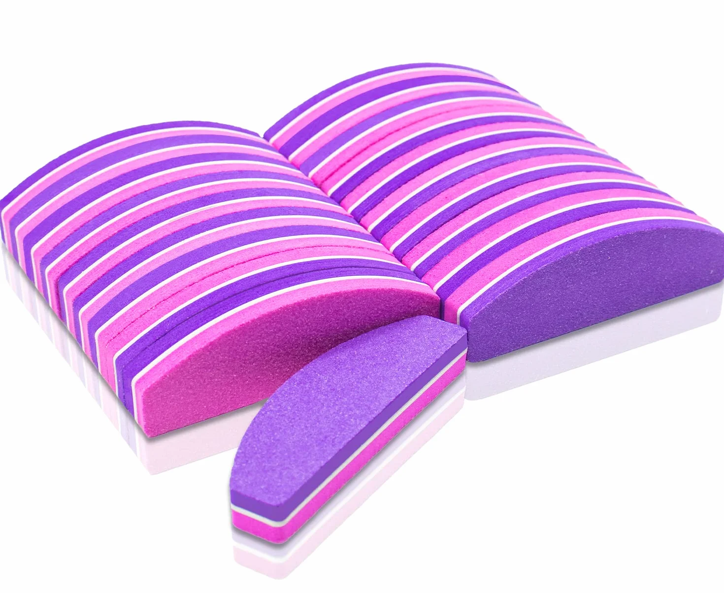 20 Pezzi Buffer Unghie Professionale, Buffer Blocco per Unghie in Gel Acrilico Naturale, 100/180 Buffer per Levigatura per Smalto in Spugna a Doppia Faccia (Rosa & Viola)