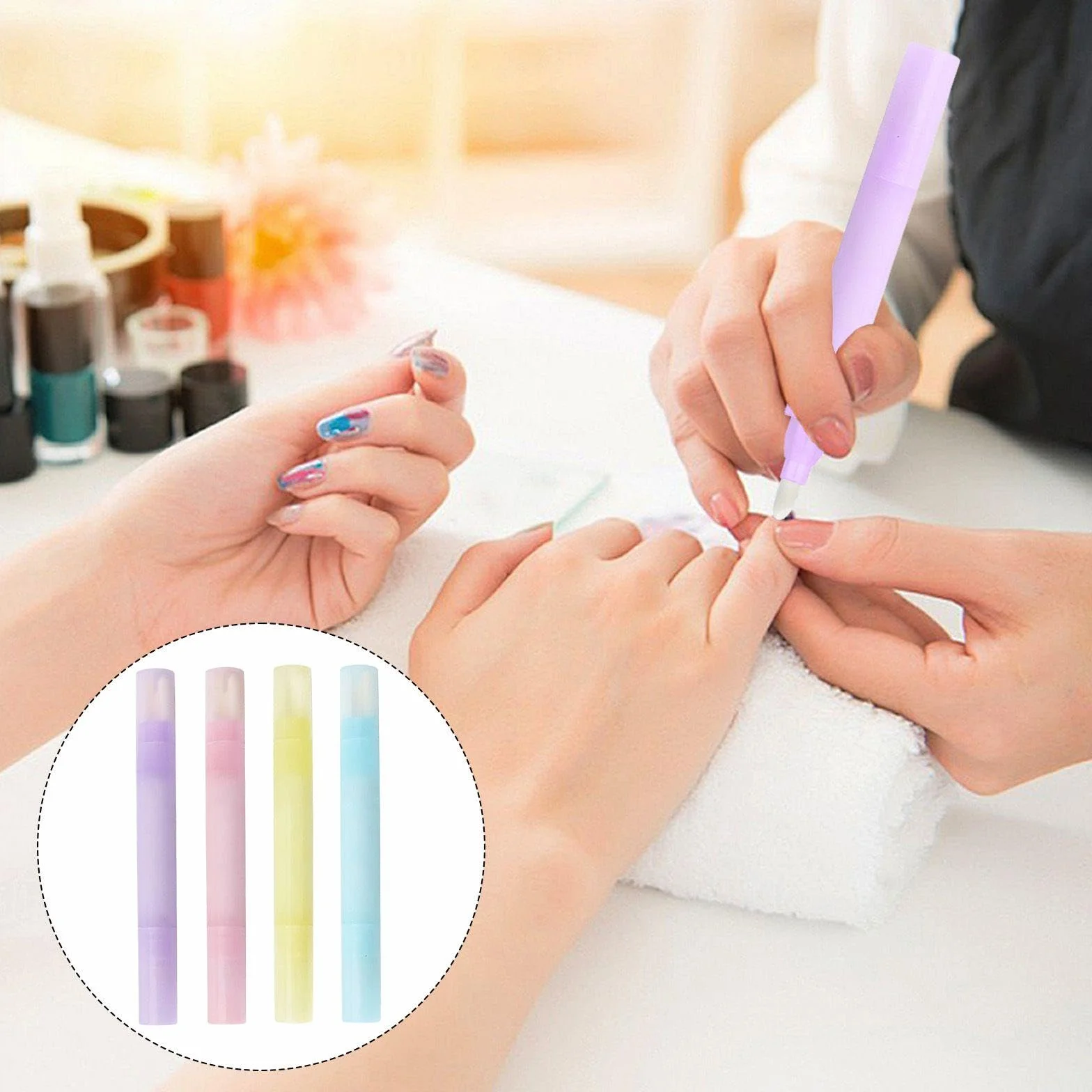 Penna Per Strumenti Per La Pulizia Delle Unghie Da 8 Pezzi, Penna Per La Correzione Dei Bordi Delle Unghie, Penna Per La Pulizia Dello Smalto Multifunzione, Strumento Per Nail Art.