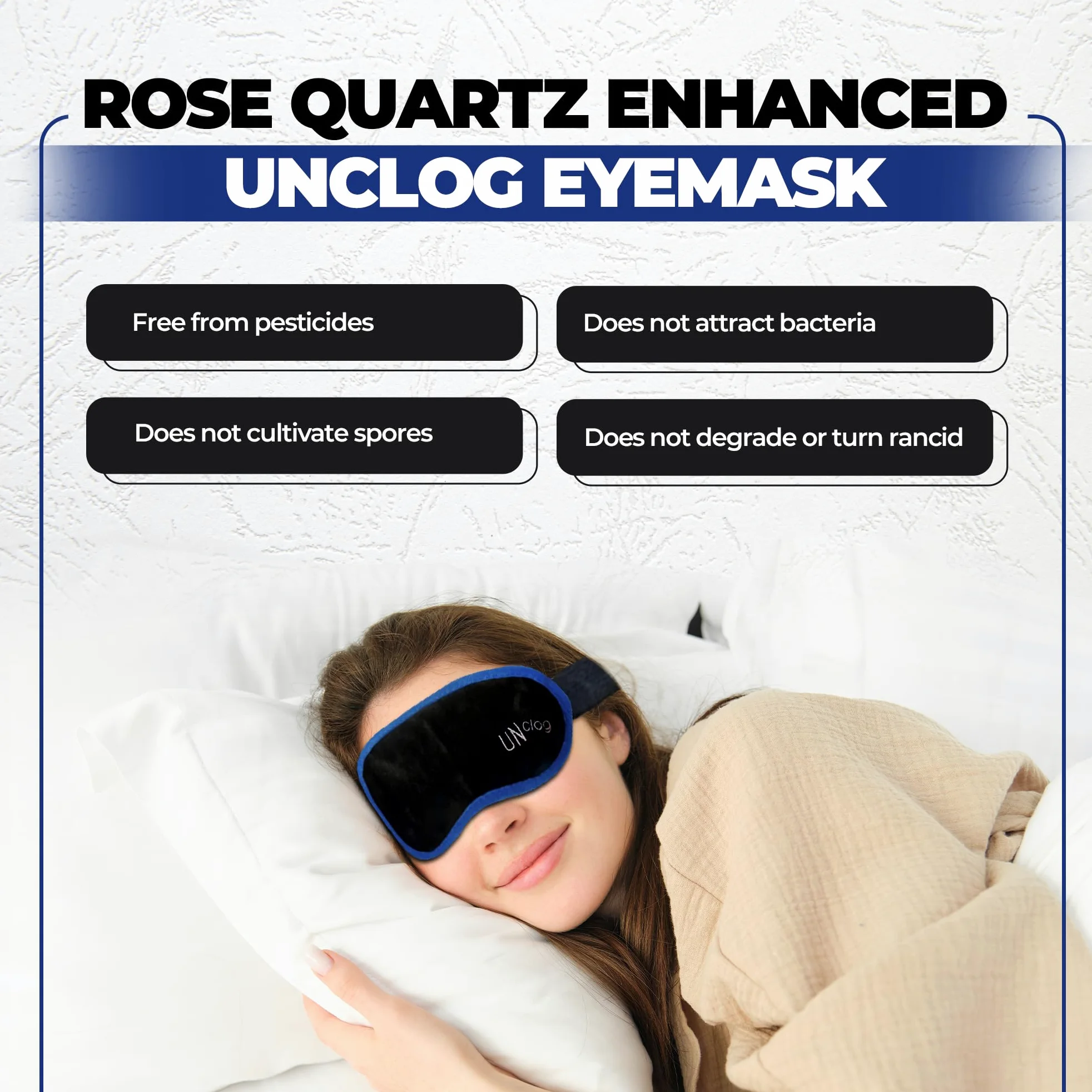 Unclog - Maschera professionale per occhi con impacco rinfrescante, ponderata con quarzo rosa, terapia calda e di bellezza per sbloccare le ghiandole, allevia la sindrome dell'occhio secco,