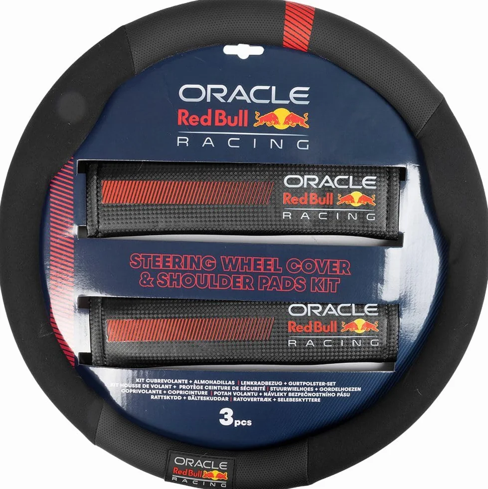Red Bull Kit Coprivolante Antiscivolo 38 cm Nero Rosso Universale per Auto