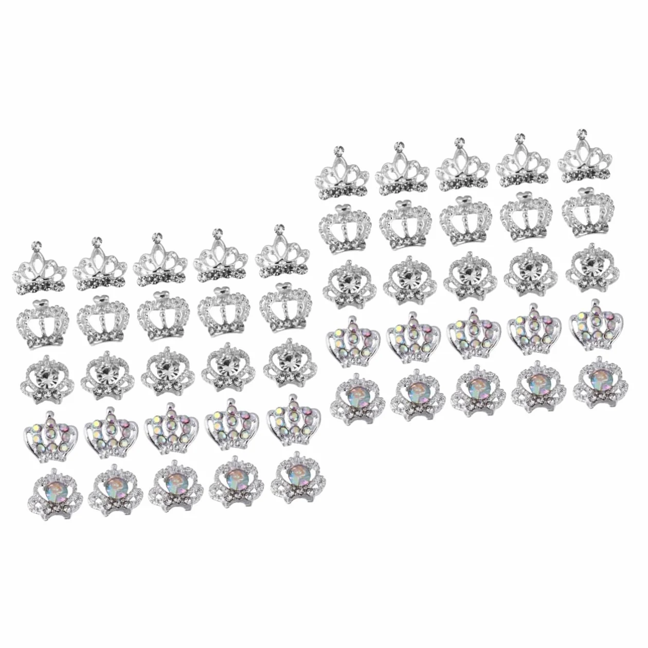 2 Set Decorazioni Unghie Con Charms Metallo Corone Per Nail Art Per Dazzling Design E Regali Creativi Per Donne E Ragazze 50 Pezzi*2