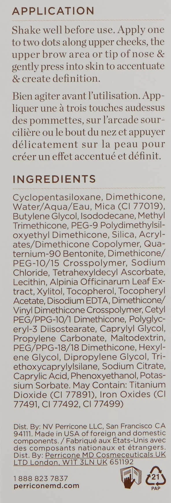 Perricone MD No Makeup Highlighter 10ml | Liquid-gel highlighter for dewy radiance, soft glow and brighter-looking skin.