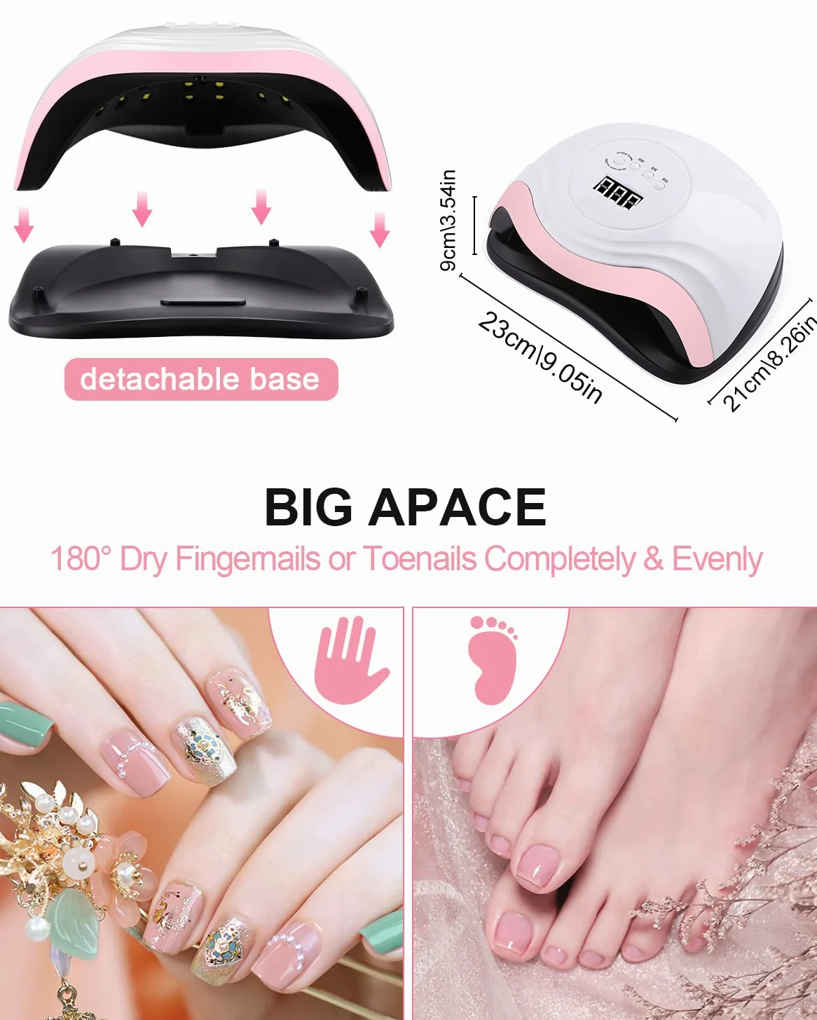 168W Lampada per Unghie,Lampada a LED UV per Manicure e Pedicure 36LED Lampada UV Unghie Professionale con Automatico Sensore Display LCD 4 Timers da10s 30s 60s 99s per La Maggior Parte Dei Gel