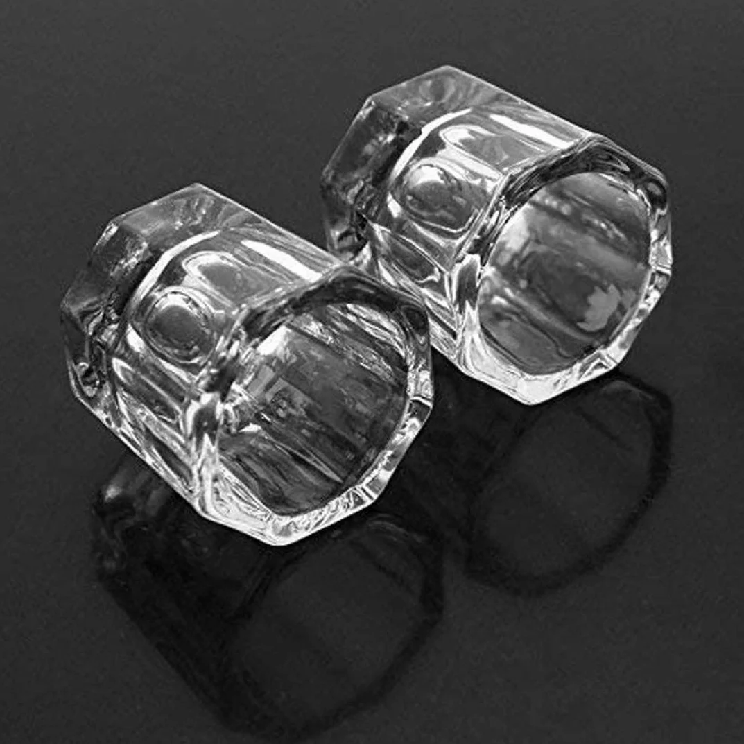 2 pezzi bicchieri per liquidi acrilici per unghie piatto per polvere bicchieri di di ricambio strumenti per vetreria lucidante (ottagonale) piatto per polvere dappen bicchieri di d