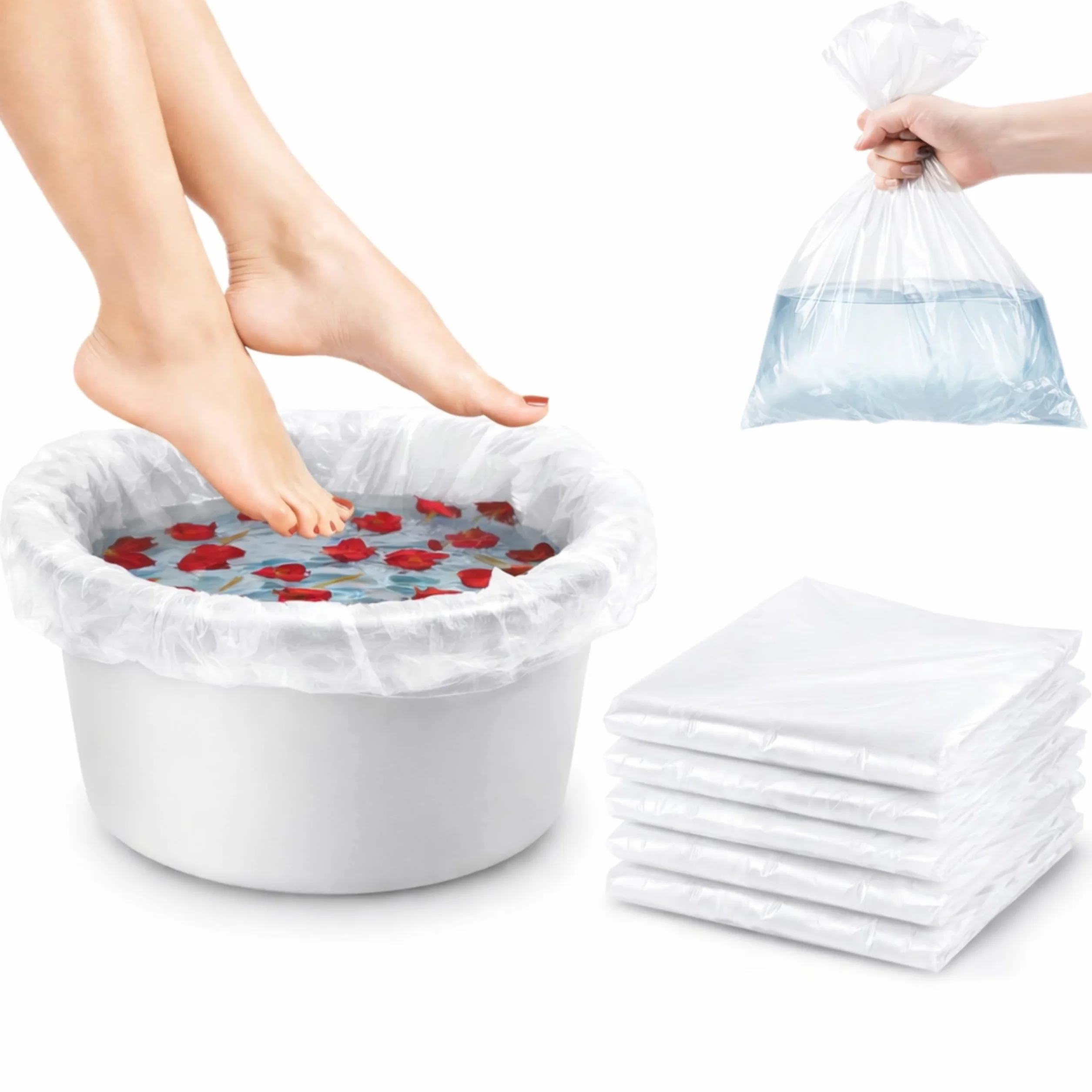 LALILL Sacchetti per pediluvio monouso 50 pezzi - Pedicure igienico - Protezioni per pediluvio
