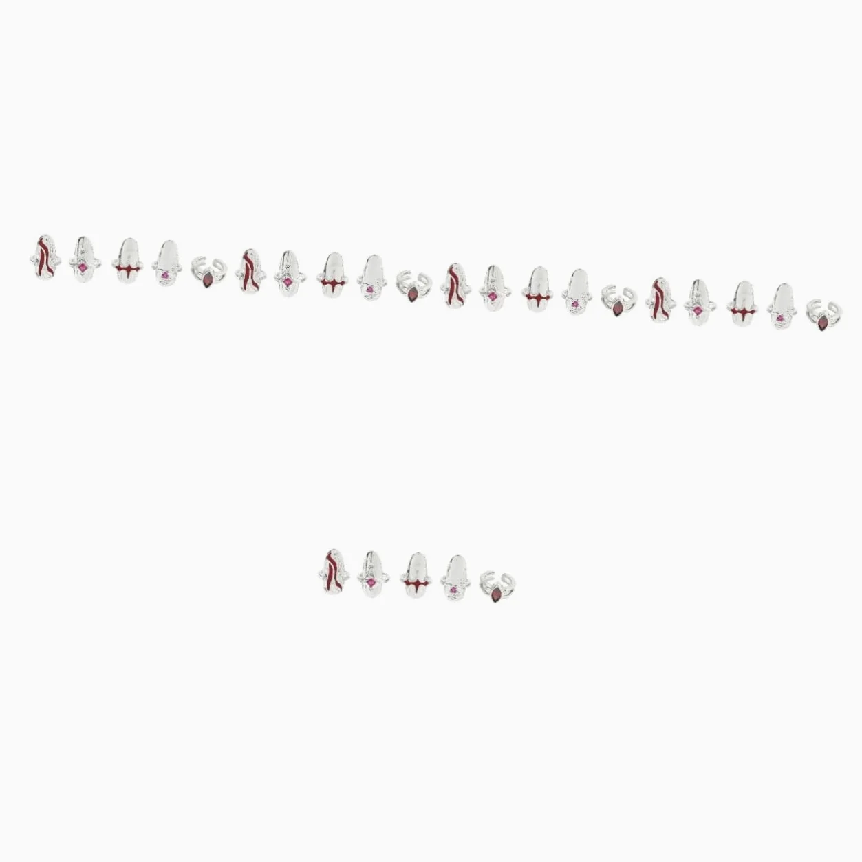 5 Set Di Anelli Per Unghie Rossi, Gioielli Per Unghie, Anelli Per La Punta Delle Dita, Per La Punta Delle Dita, Gioielli Per ie, Per , Decorazioni Per