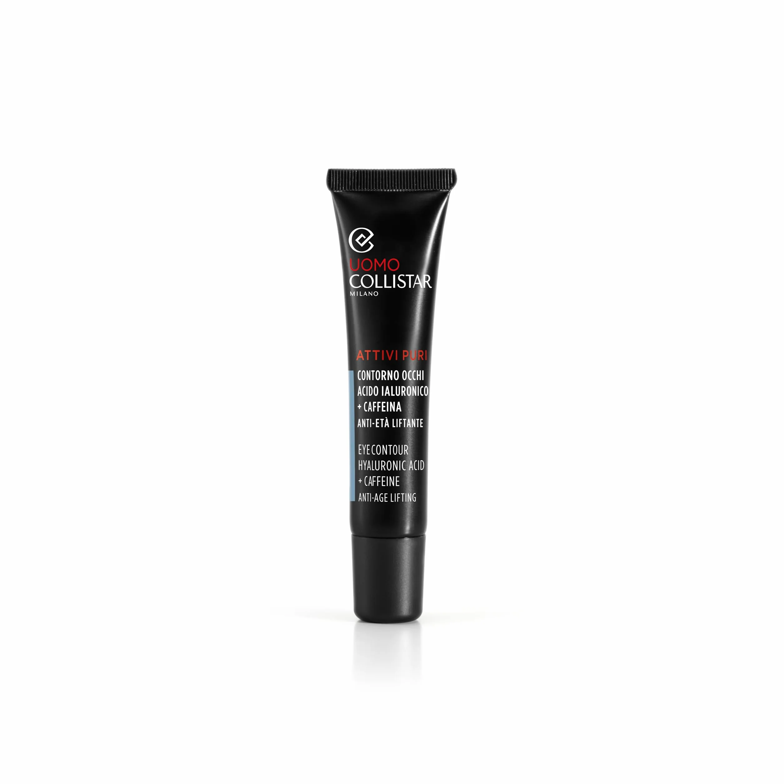 Collistar Attivi Puri Uomo Contorno Occhi Acido Ialuronico + Caffeina Anti-età Liftante, Texture Ricca, Facile Assorbimento, Anti Occhiaie, 15ml