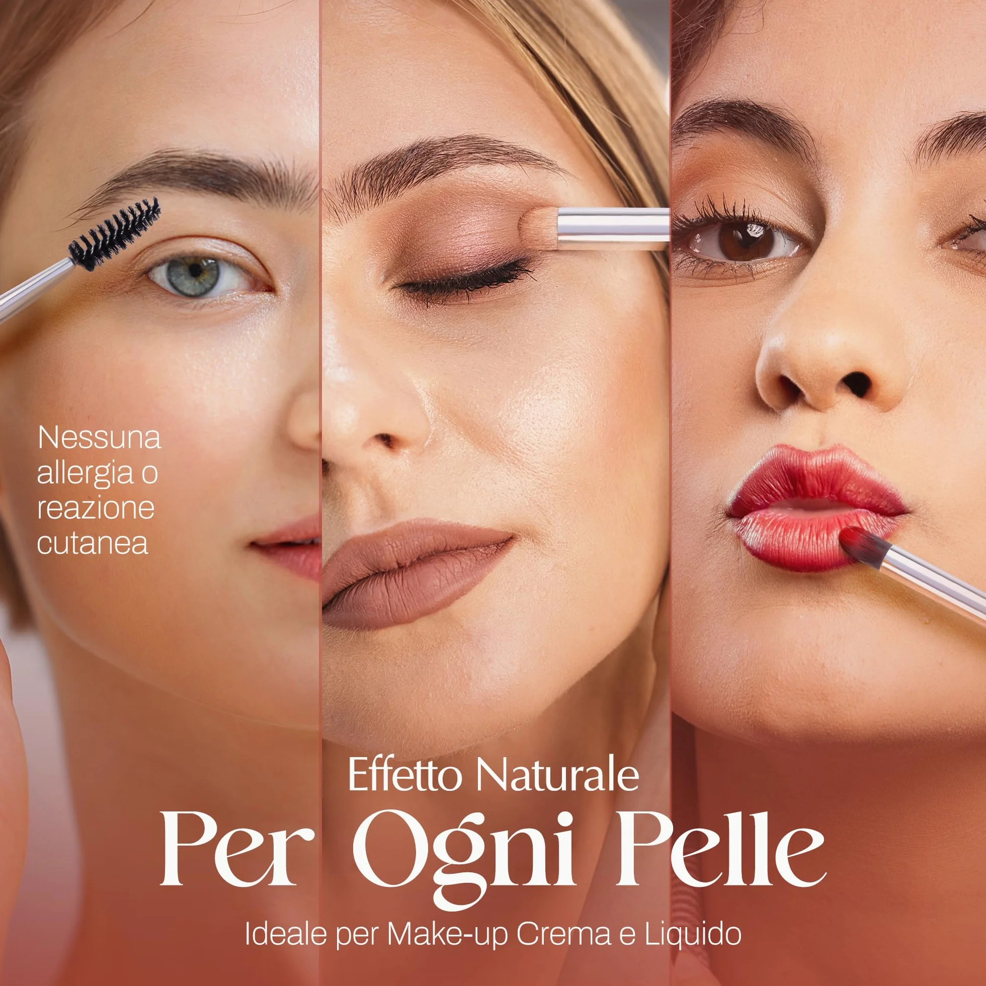 PORTENTUM Set Pennelli Make Up 10+2 Premium Synthetic Trucco Fondazione Cipria Fard Ombretto con Spugnetta e Blender Beauty