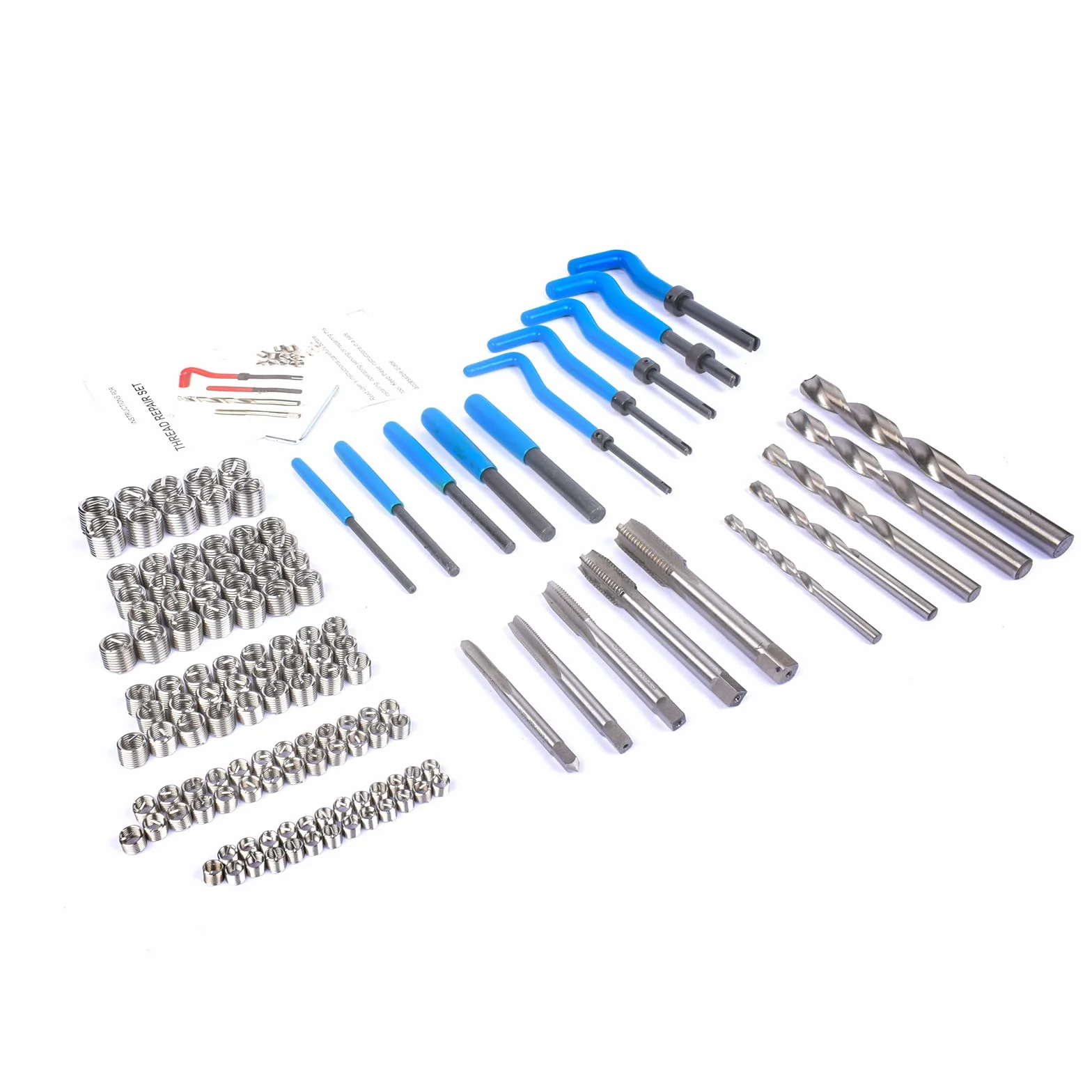 Bisenya Kit riparazione filettatura 131 pezzi M5 M6 M8 M10 M12 blu