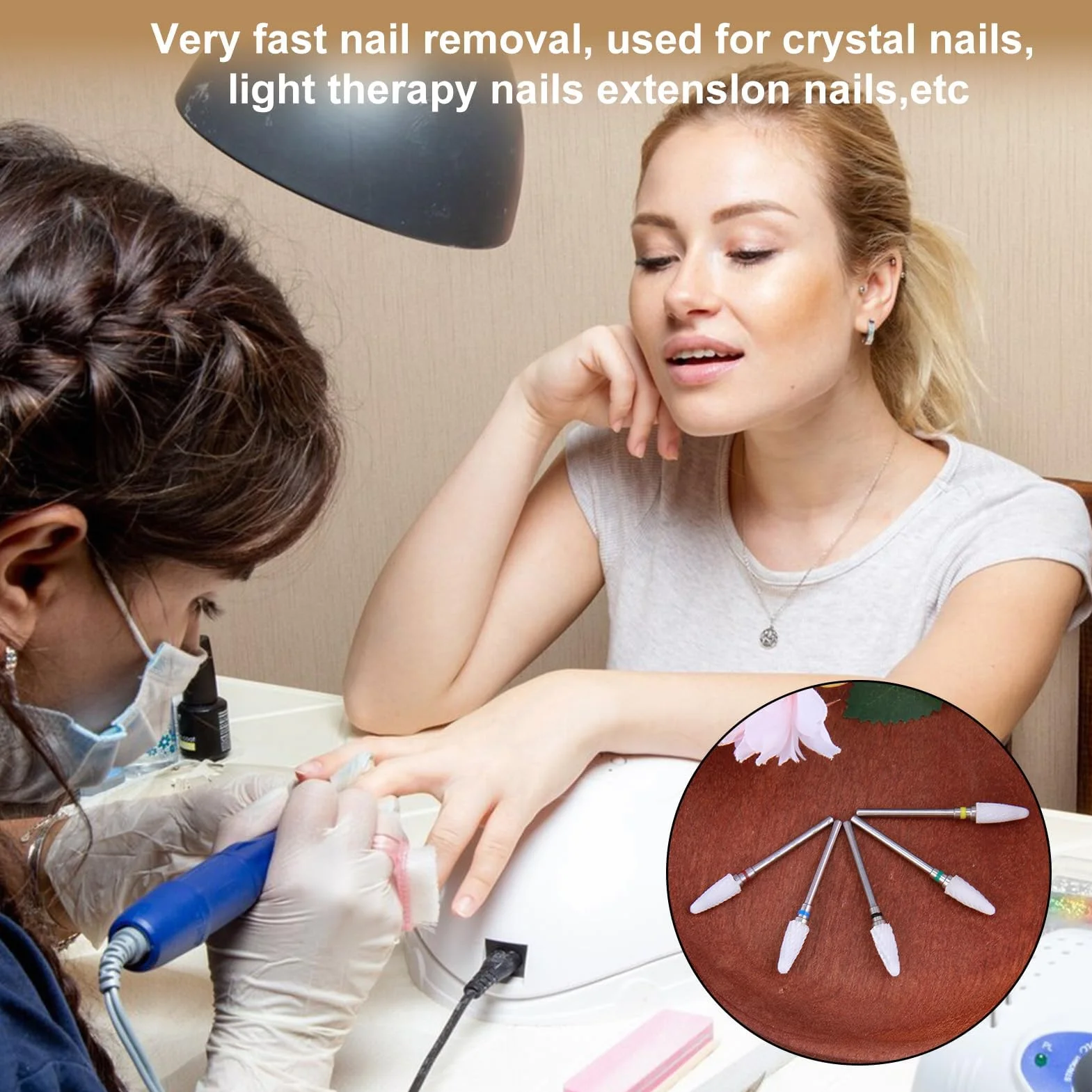Ceramica Fresa Unghie 5 Punte Rimozione Gel Manicure Elettrico Accessori Professionali 3/32 Pollici