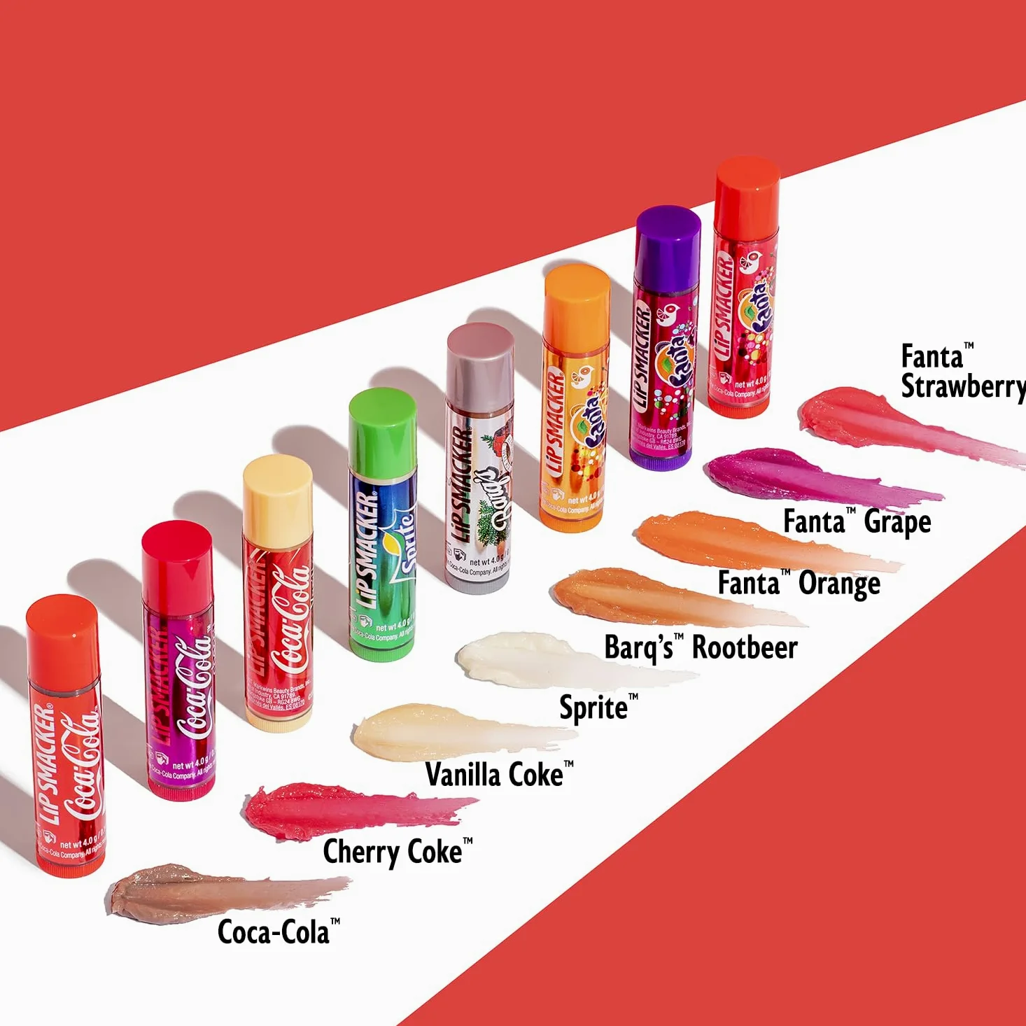 Lip Smacker s Coca Cola Fanta Sprite Coke Bargs, Set di 8 Lip Balms by Bonne Bell