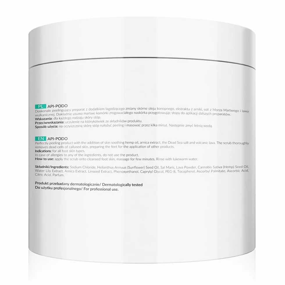 APIS API-PODO peeling detergente per piedi con sale del Mar Morto e lava vulcanica | Assistenza podologica | 700 gr