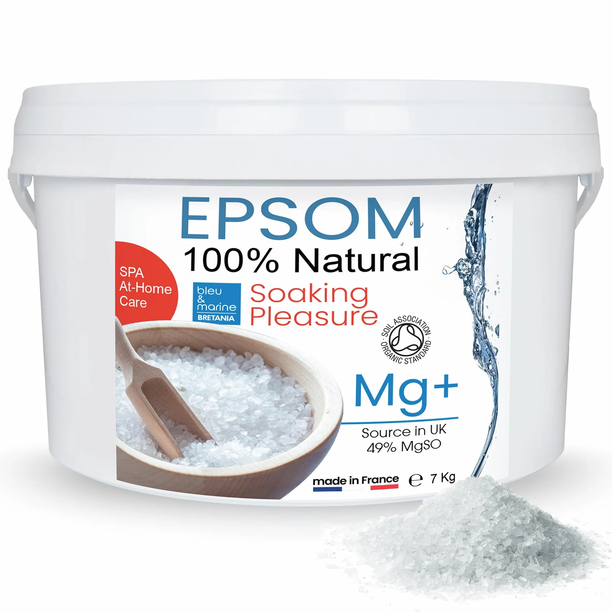 Sali da Bagno, Sali di Epsom, Detox, Magnesio Naturale, Rilassante Muscolare, Pedicure Antimicotico, Fertilizzante per Piante, 7000g