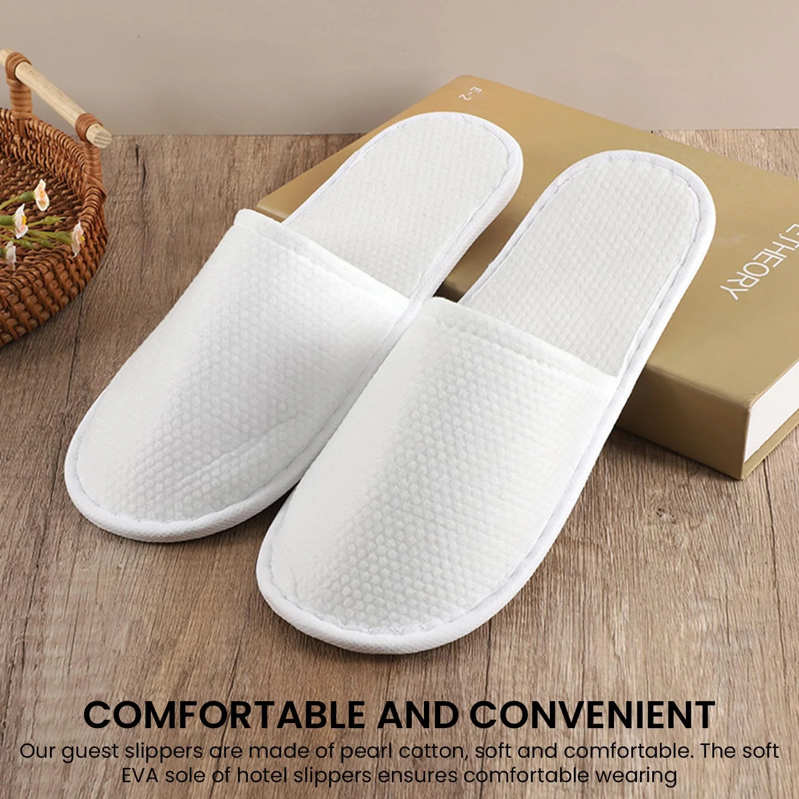 Set di 20 paia di pantofole in spugna bianca Per hotel, spa e ospiti Taglia universale 28x11 cm
