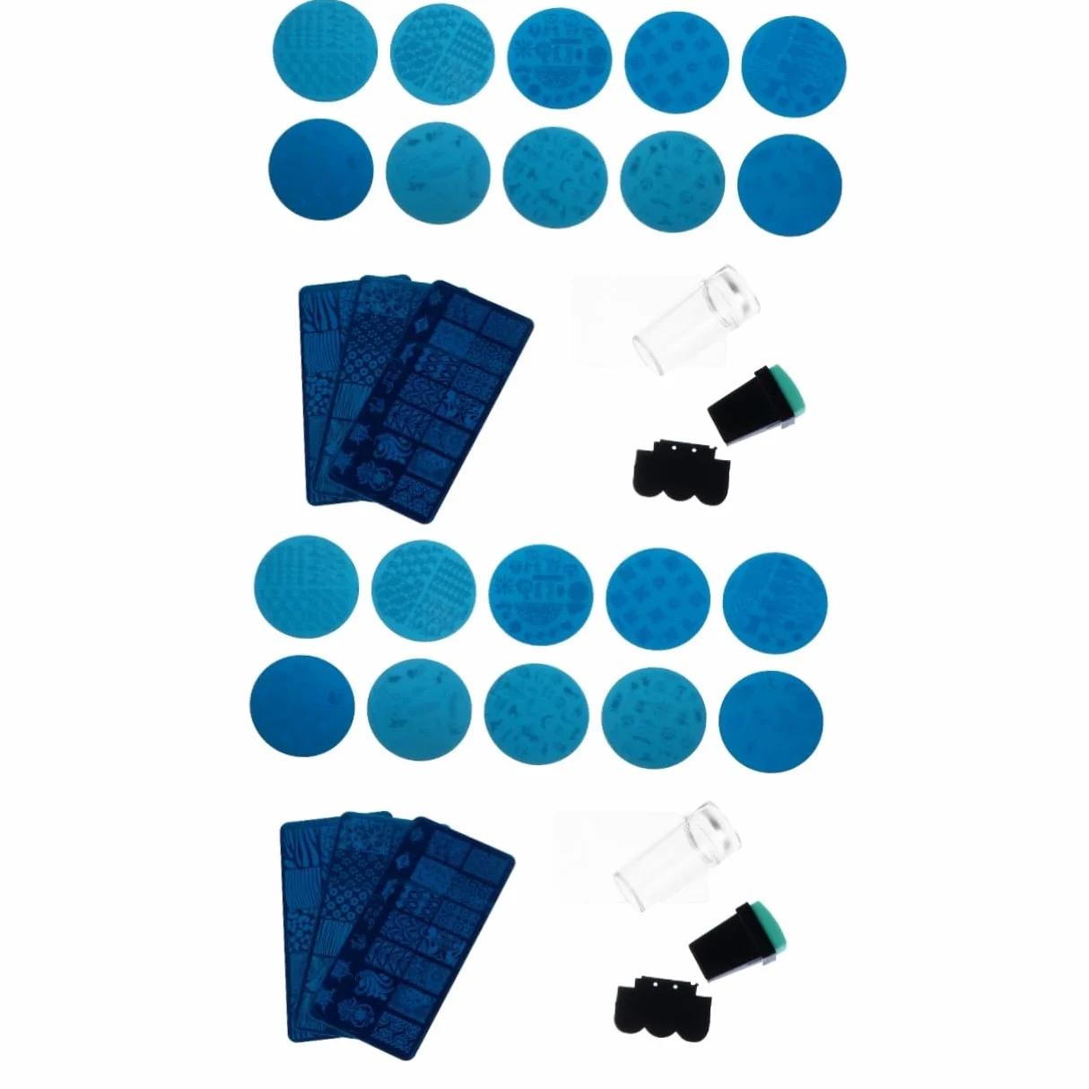 minkissy 2 Set Di Piastre Per Timbri Per Unghie Modelli Per Timbri Per Nail Art Set Di Stencil Per Manicure Kit Per Timbri Per Nail Art Finitura A Specchio 13 Pezzi * 2