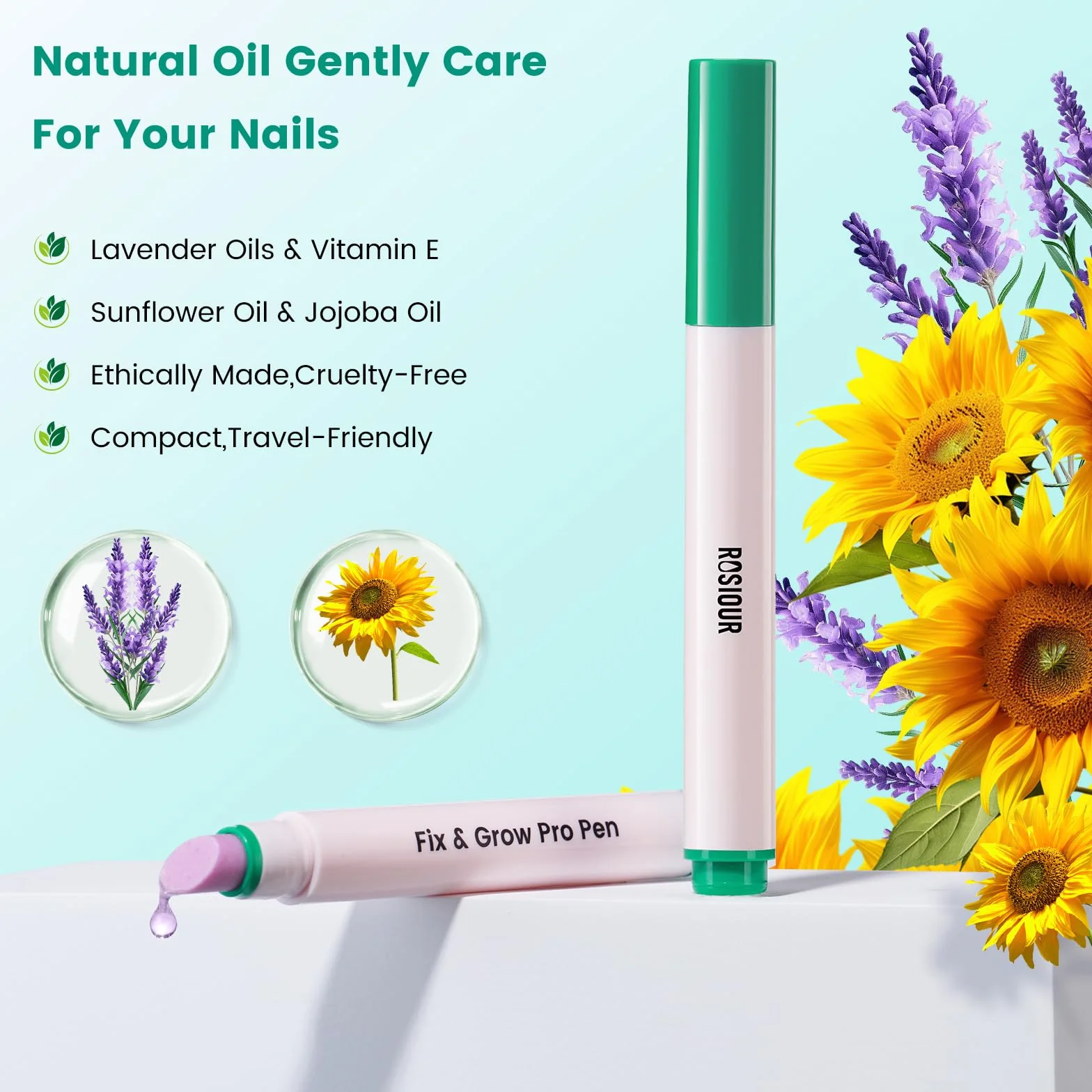 3 pennarelli per rimozione cuticole e olio per unghie: Penna per cura delle cuticole con punta in ceramica 3-in-1, olio per cuticole e spingi cuticole - Penna per la cura delle unghie e olio per