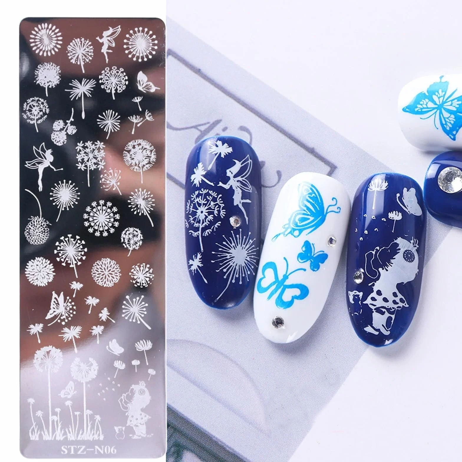 6pcs Set di Nail Art Stamping, Nail Template Piastra per Unghie,Mescolare Unghie Piastre Manicure Nail Piastra, UnghieTimbro Scraper Piatti Templates