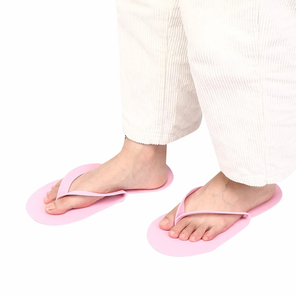 12 paia di infradito usa e getta, infradito spa, pantofole monouso per pedicure infradito nail art pantofole portatili spessore 3 mm per hotel centro spa viaggio al coperto 42(Rosa)