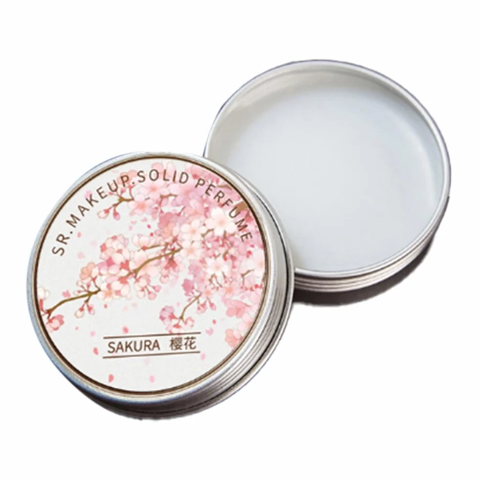Booso 5 pz Profumo Balsamo Portatile Profumi Lunga Durata Eleente Profumi Solidi Femminile (Fiori di Ciliegio)