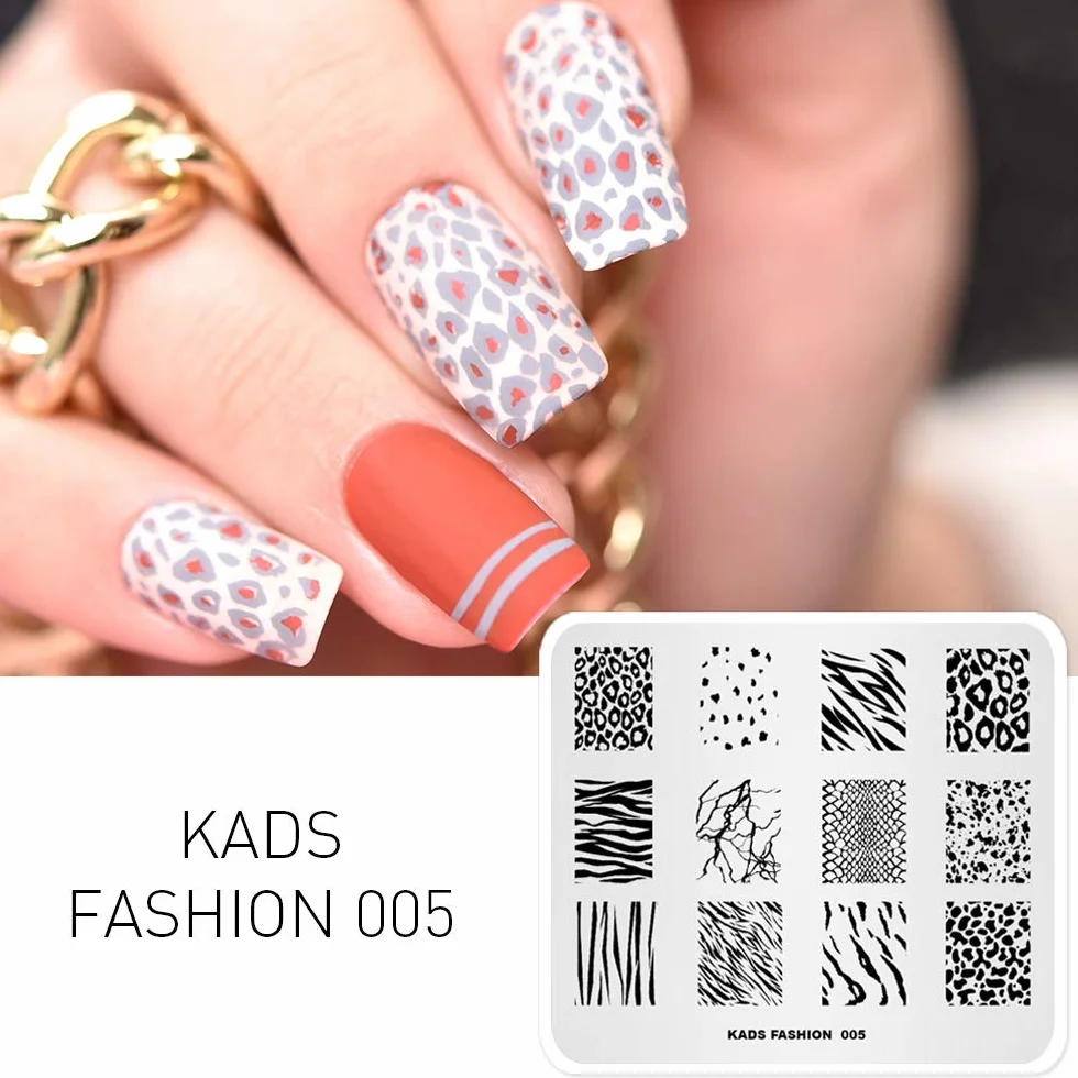 KADS Nail Stamping Plate Moda Nail Art Timbro Template DIY Immagine Template Manicure Stamping Plate Stencil Tools (FASHION 005)