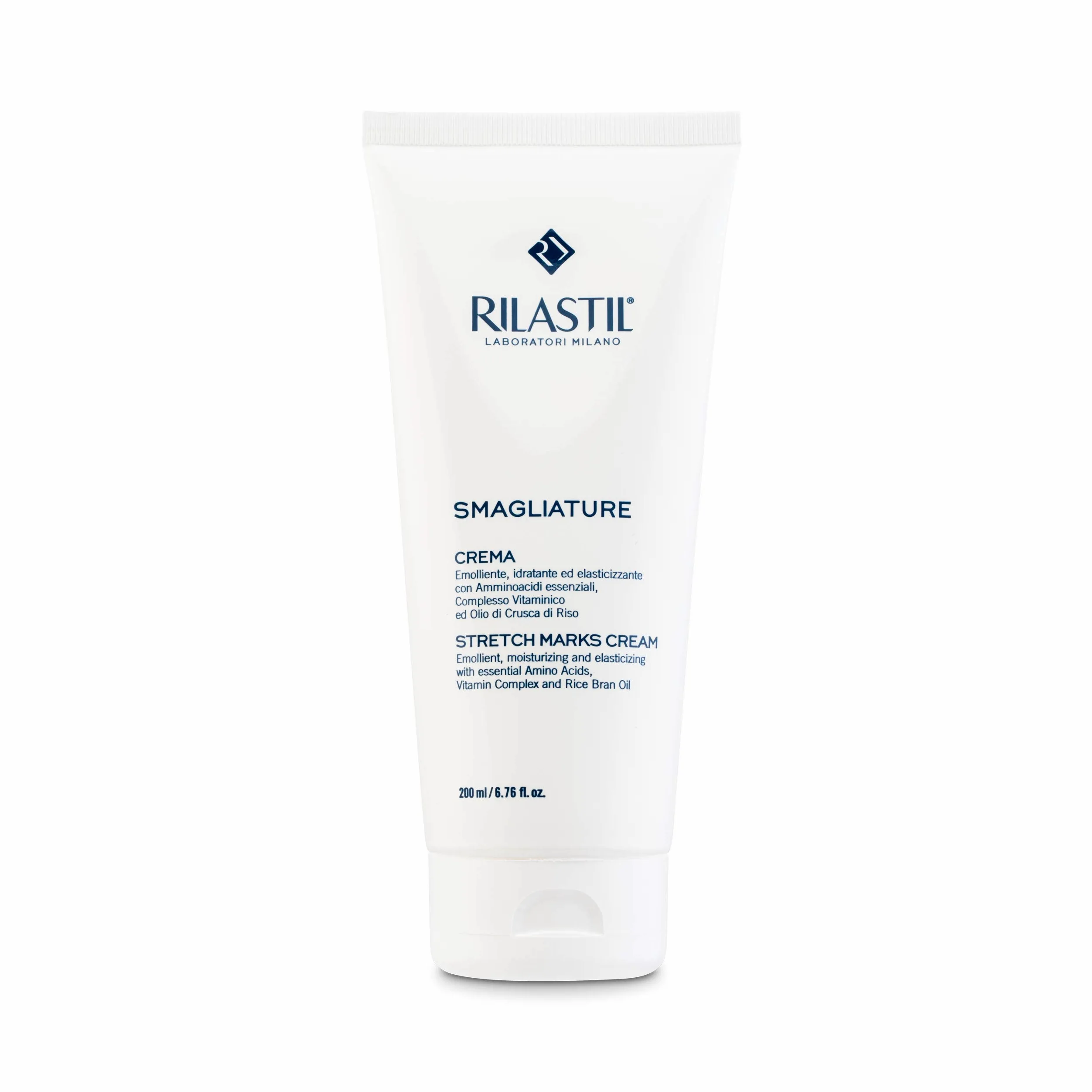Rilastil Smagliature - Crema Antiestrías Duplo - Previene y Reduce las Estrías en Abdomen, Caderas, Glúteos, Muslos y Pecho, Perfume Sin Alérgenos, 200 + 200Mililitros