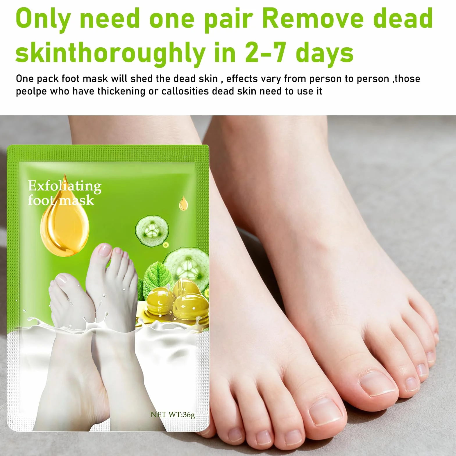 Mascara Esfoliante per Piedi 2 Paia con Peeling Delicato - Rimuove Pelle Morta, Calli e Idrata Talloni Screpolati per Piedi Morbidi - Ideale per Donne e Uomini