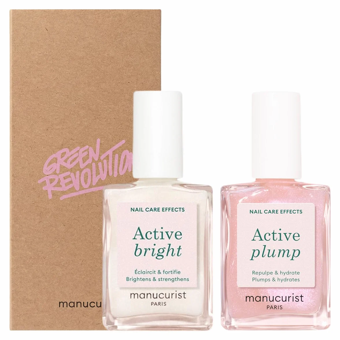 Manucurist Active Icons Duo Smalto Unghie Set - Active Bright, Active Plump - Cofanetto Regalo Donna