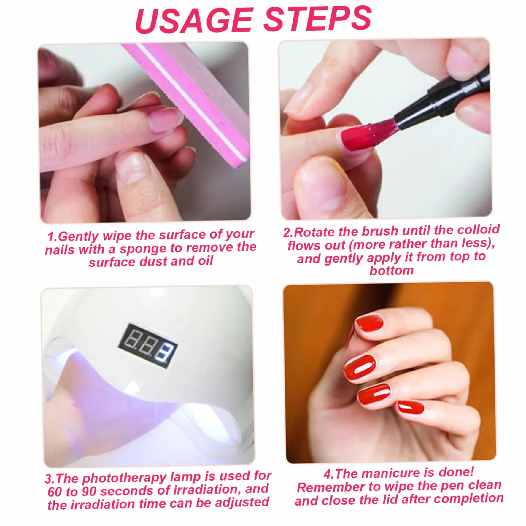 Penne per smalto da 6 pezzi Penne per unghie in gel portatili 3 in 1 ad asciugatura rapida Smalto facile da applicare per manicure domestico e professionale, Decorazione del giardino