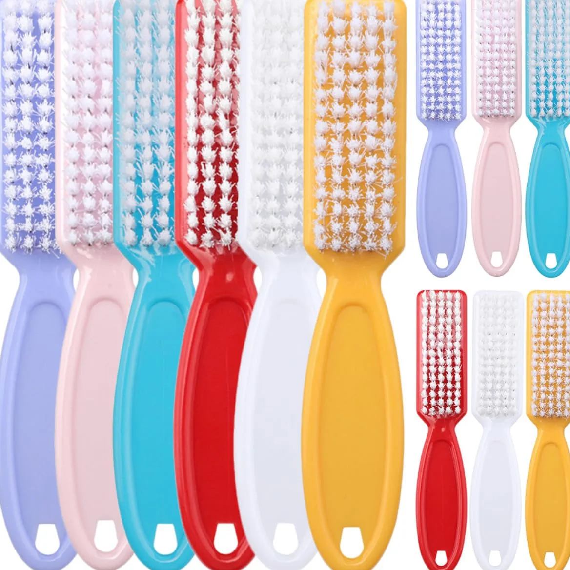 Gatuida Spazzolina per Unghie 24 Pezzi in Plastico e Filo Pp, Comoda da Usare e Facile da Trasportare, la Pulizia delle Unghie in Bagno e Lavandini Colore Casuale
