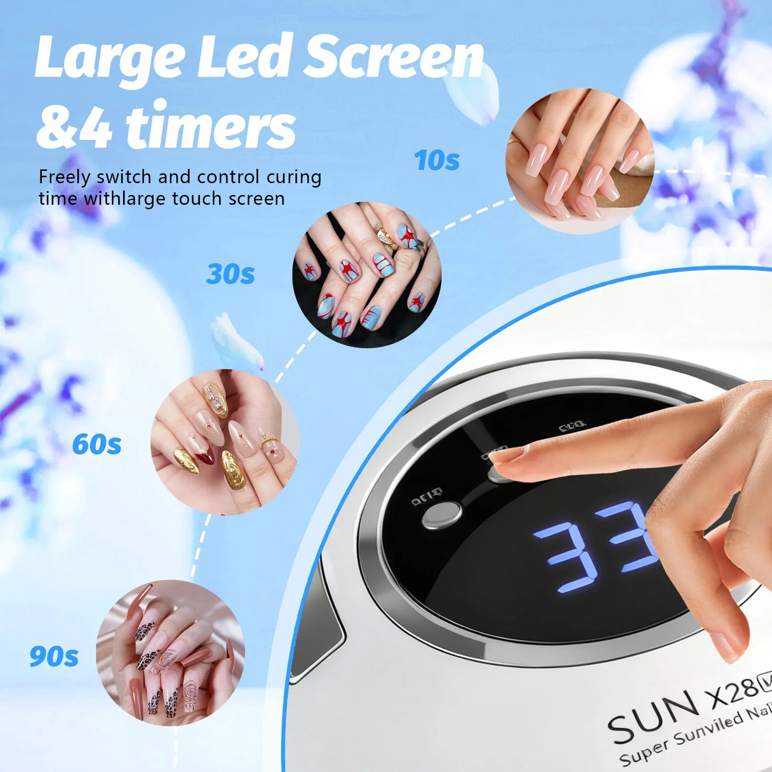 Lampada UV LED 500W 90 LED Sensore Intelligente 4 Timer Asciugatura Rapida Smalto Gel Asciugatore Unghie Professionale Domestico