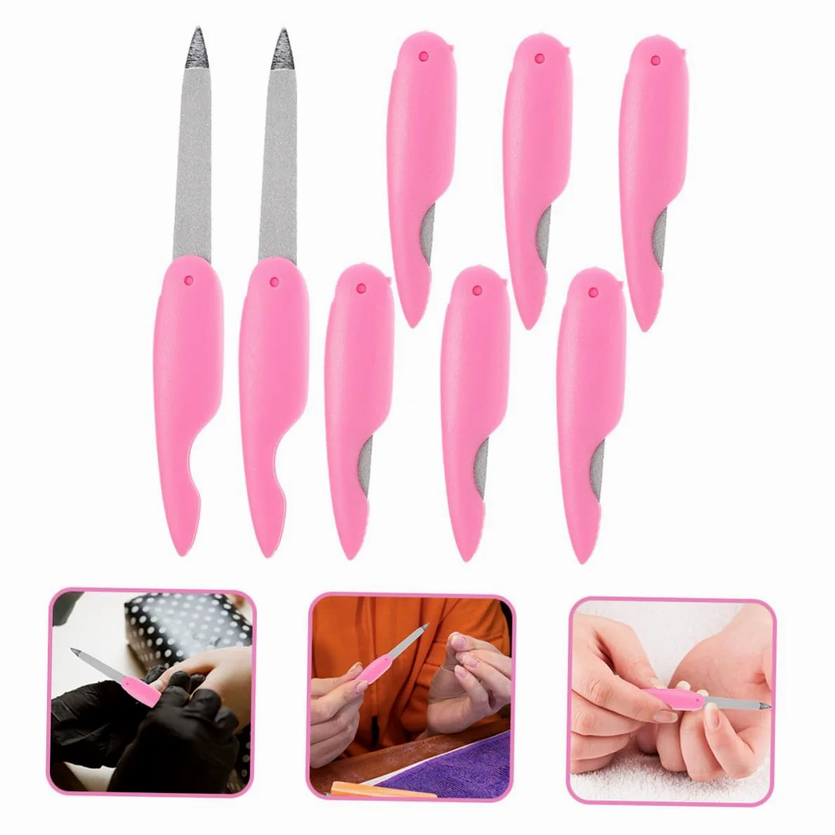 Anneome Lima per Unghie Pieghevole in Metallo 8 Pezzi, Buffer Doppia Faccia Curva, Mini Limette per Manicure e Pedicure, Strumento Portatile per Cura Unghie Quotidiana