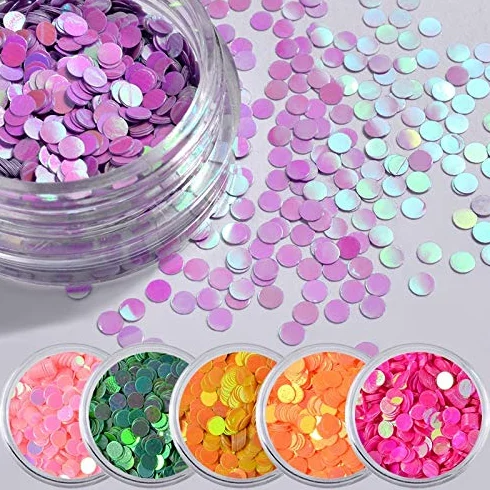 Paillettes per Nail Art 6 Box/Set Paillettes Rotondi per Unghie Glitter 3D Nail Art Decoration Decoration Attrezzi Manicure per Unghie