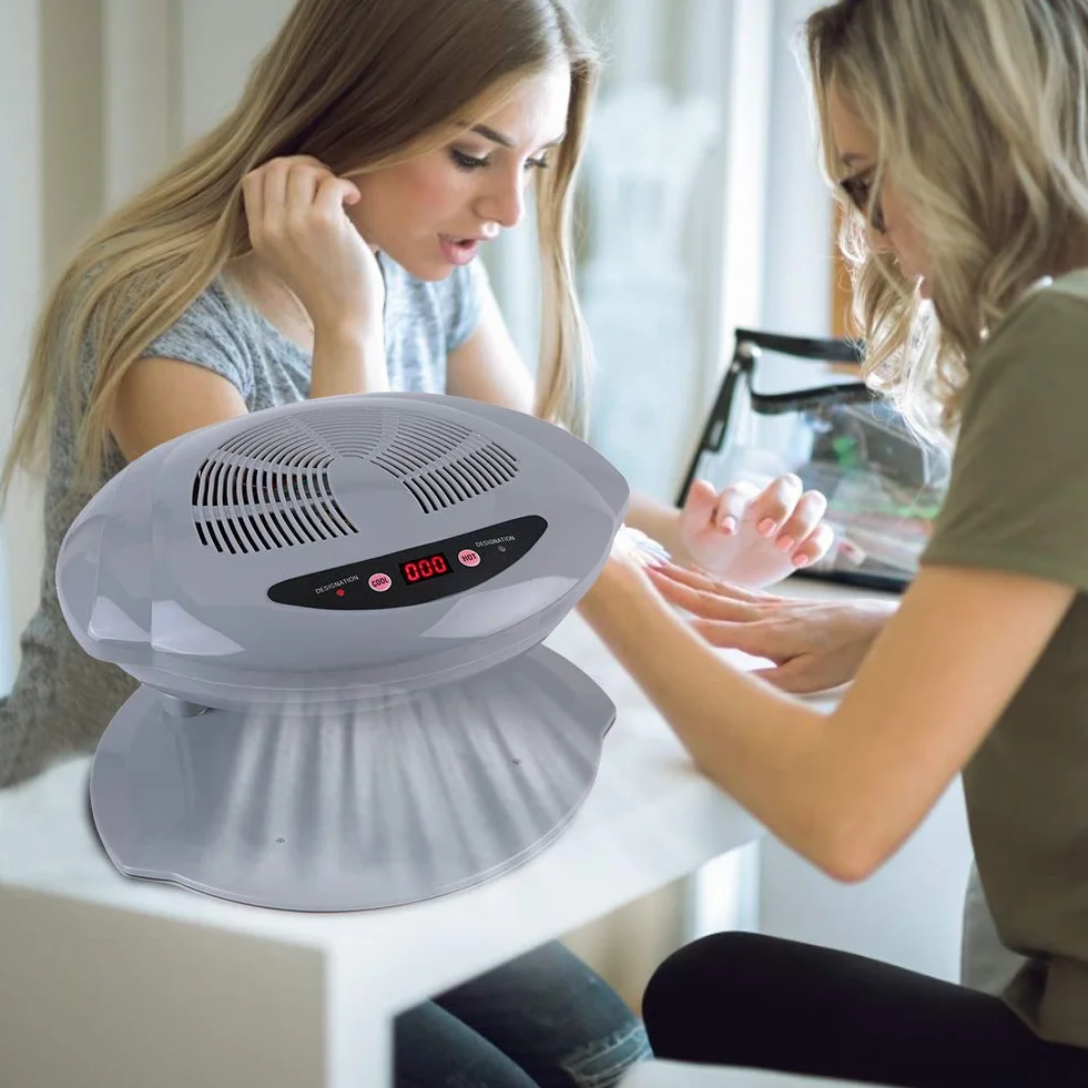 Essiccatore per le unghie, strumento di manicure con sensore di aria calda e fredda per asciugare smalto per ventole per Salon e Home(EU-Silver)