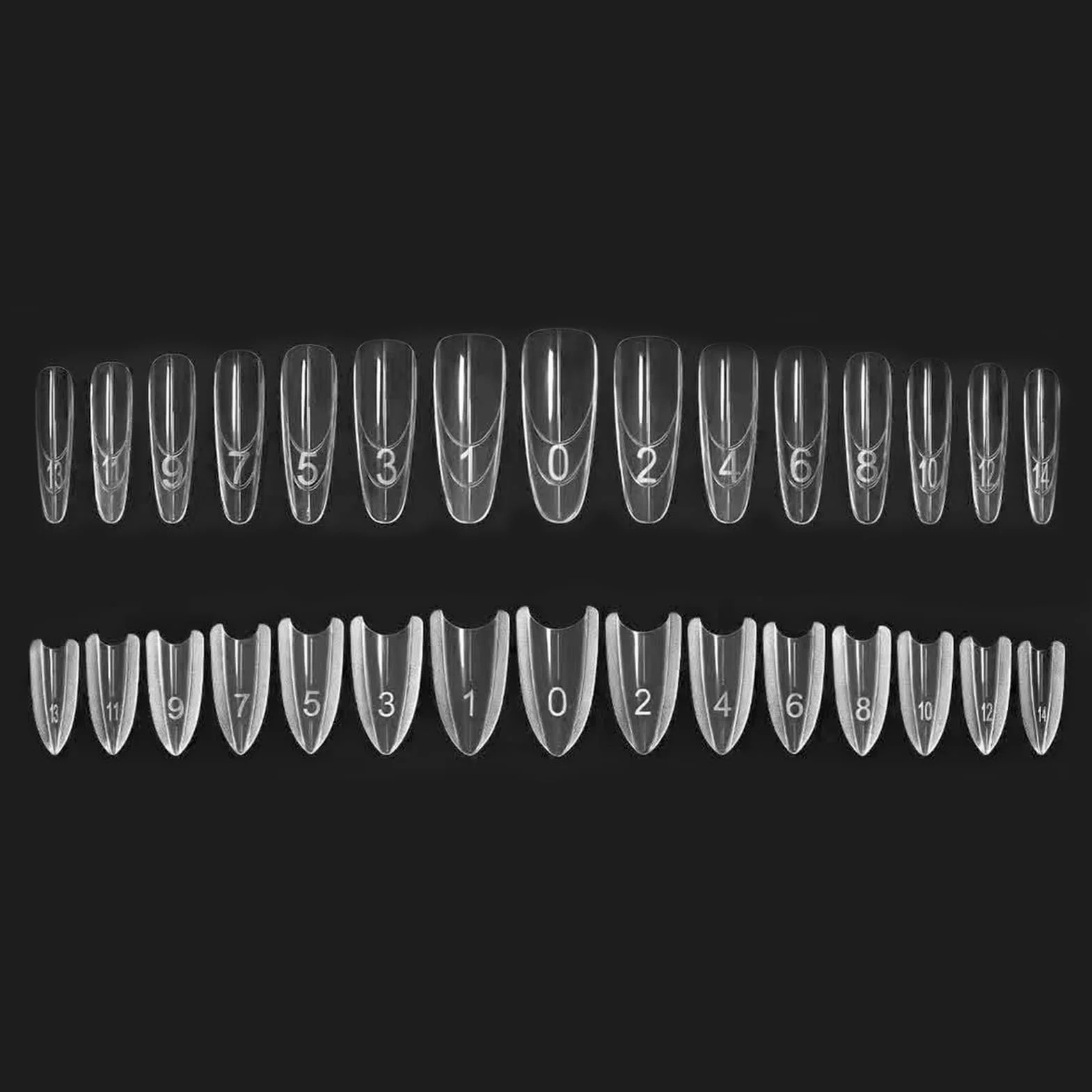 Modulo per punte unghie in gel 240Pc | Forme unghies duali sandwich | Forma unghie gel costruttore | Stampis stile francese forme estensione unghies artistiche per un design manicure