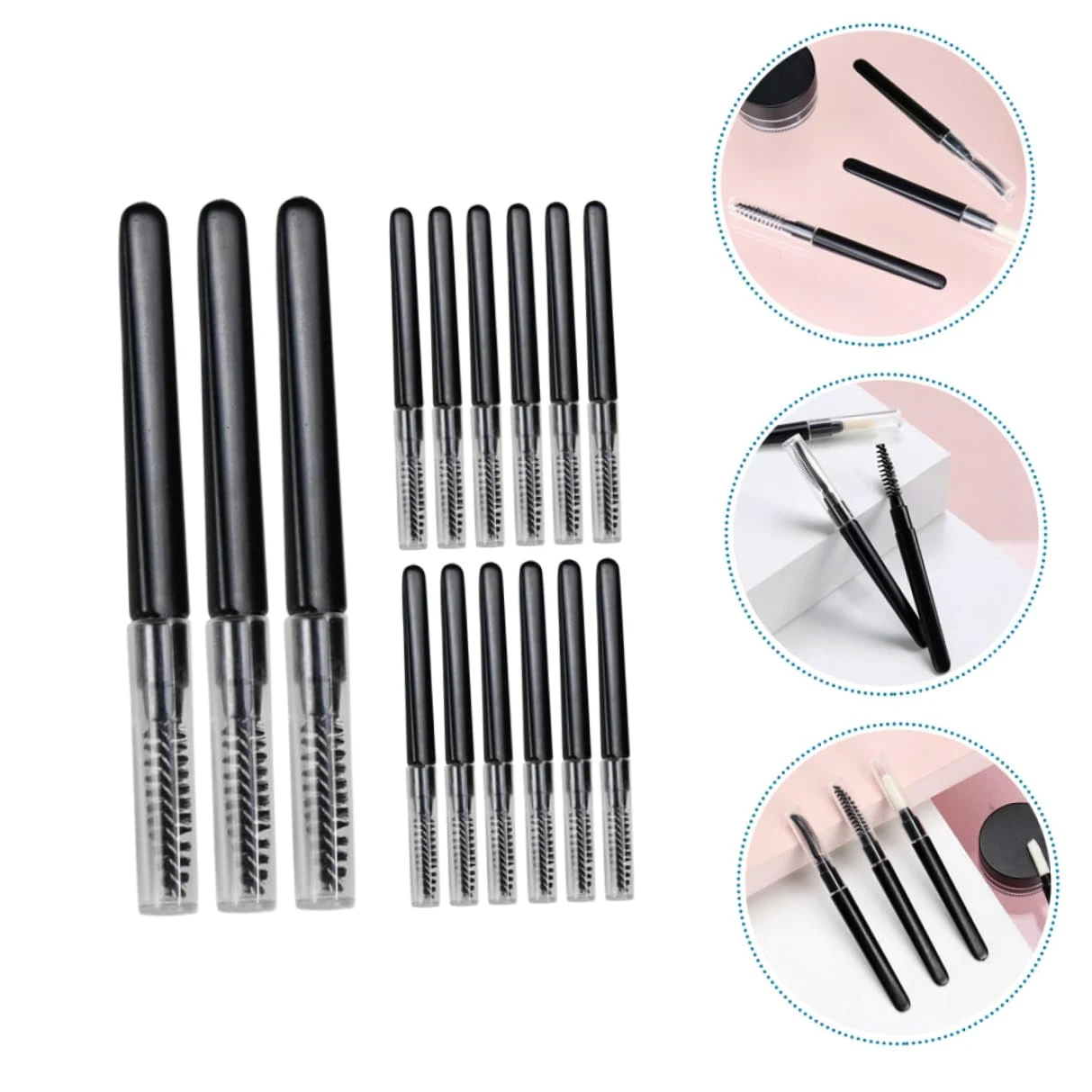 60pezzi Spazzole Portatili Per Sopracciglia e Ciglia Con Coperchi Pennelli Eyelash Combs Per Make up Occhi Per Tutte Le Età