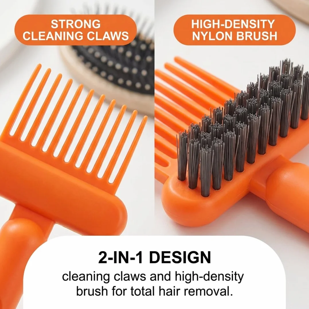 Spazzola Pulizia Pettini 2 Pezzi, 2-in-1 Strumento Rimuove Polvere e Capelli per Salone Domestico Professionale