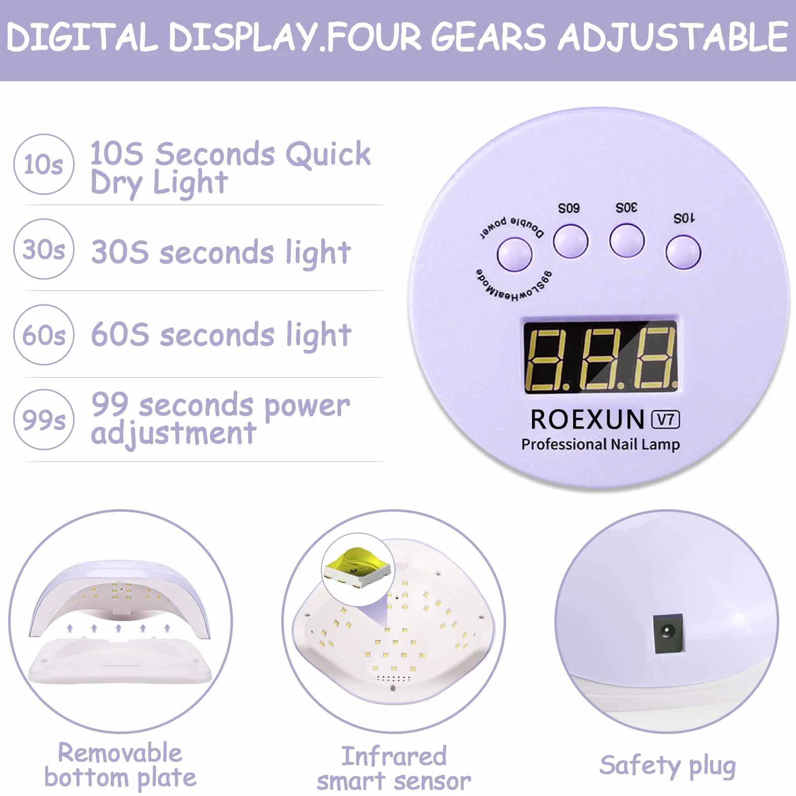 Lampada Unghie LED UV 168W 4 Impostazioni Timer Asciugatrice Gel Sensore Automatico