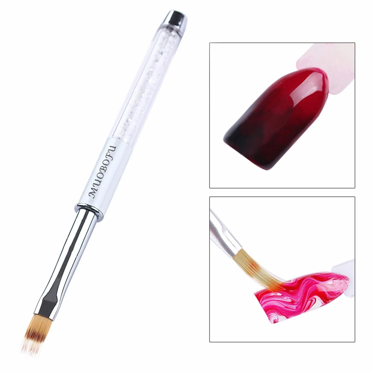 Set di 2 pennelli per unghie ombre e 3 pennelli per unghie in gel UV, sfumati, per nail art…