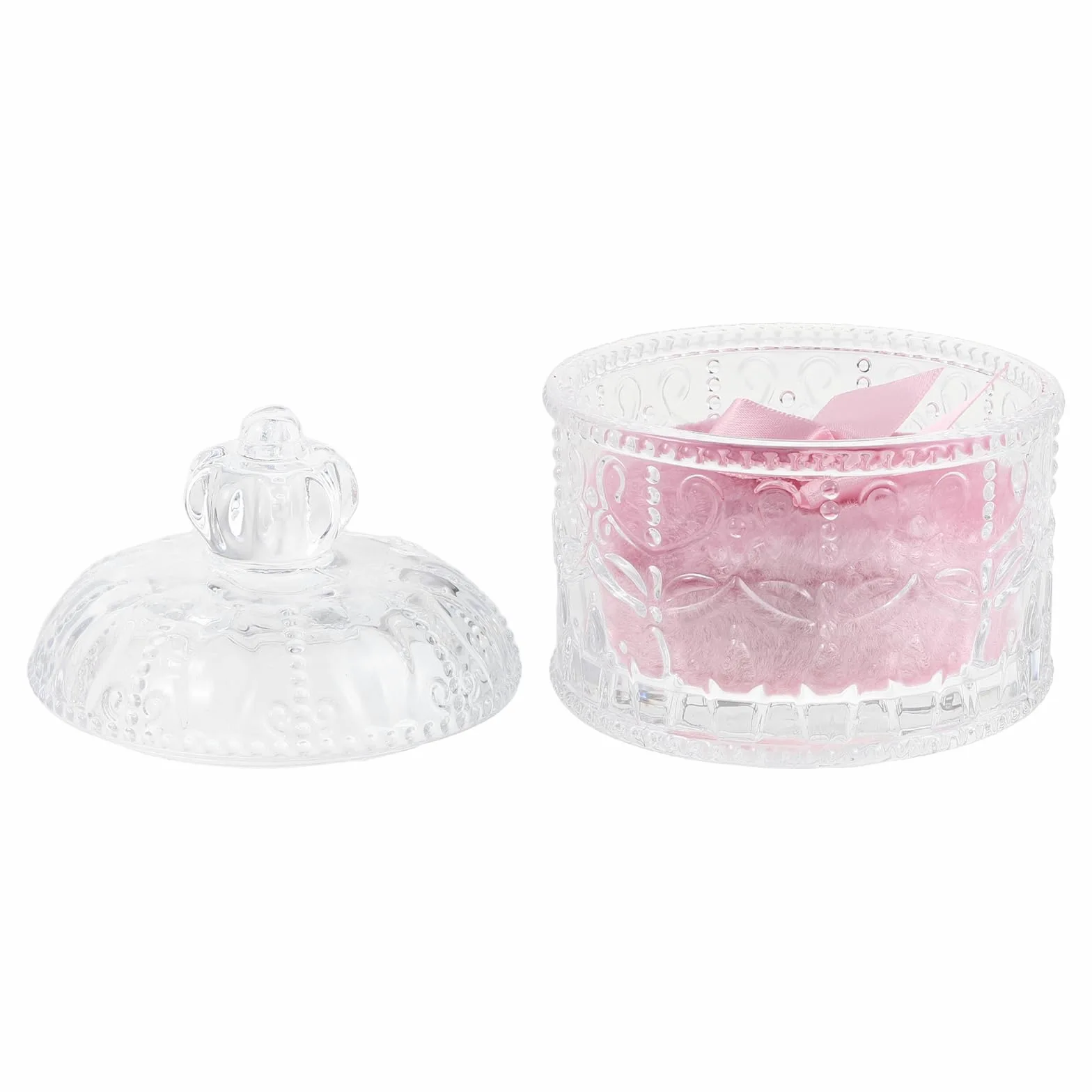 Angoily Piumino di Bellezza per Cipria in Spugna Rosa Leggero e Riutilizzabile Barattolo in Vetro per Ritocchi e Applicazione del Viso in Viaggio Dimensioni 3.34 Pollici