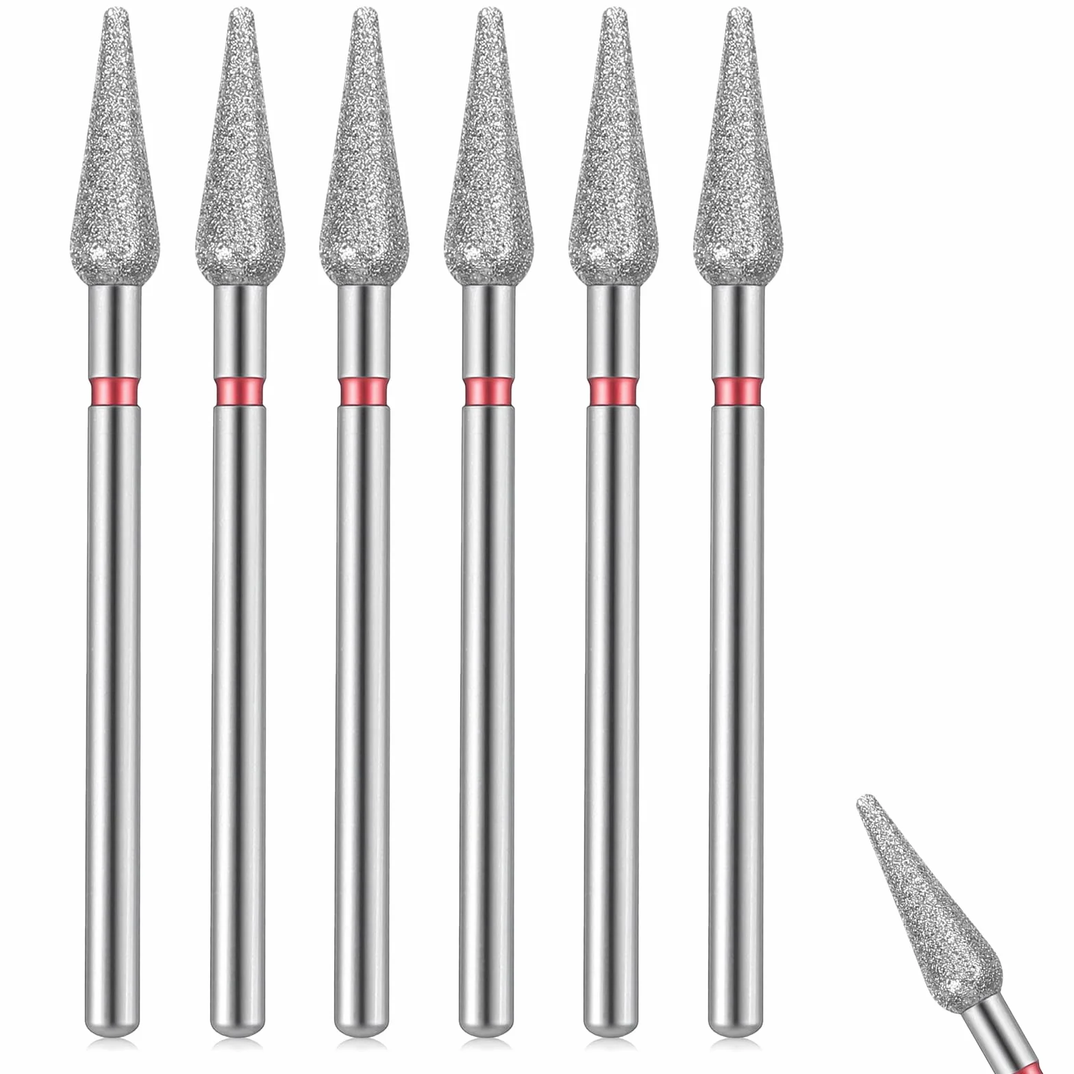 Set di 6 punte per trapano cuticole in acciaio inossidabile con custodia professionale