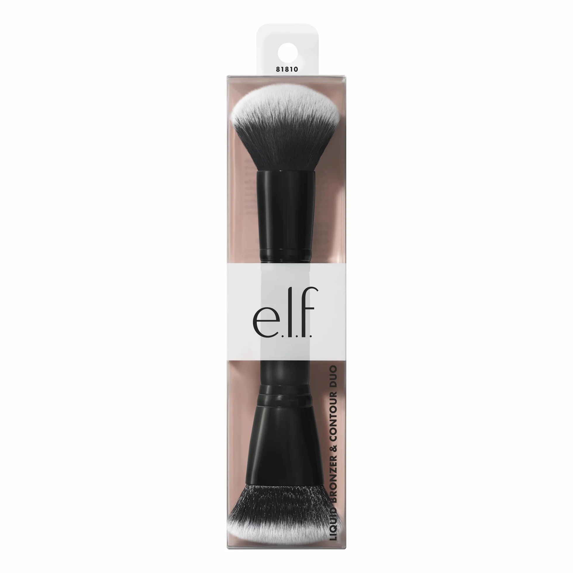 e.l.f. Camo Liquid Bronzer & Contour Duo Brush, Pennello Doppio Viso, Setole Sintetiche, Vegano & Cruelty-Free