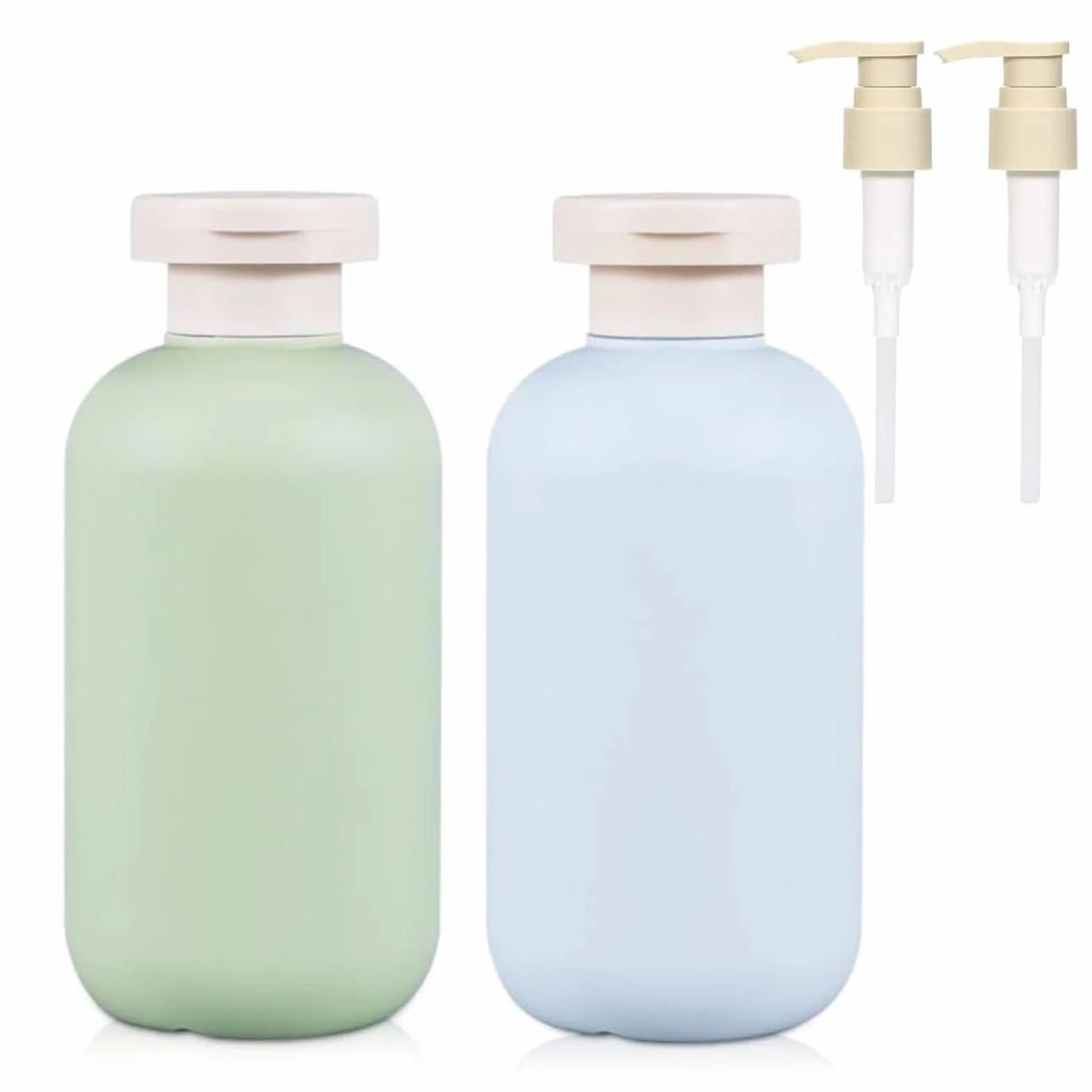Bottiglie da Viaggio per Shampoo 200ml 2 pezzi con erogatore a pompa e tappo flip, Flaconi da Viaggio Ricaricabili per Articoli da Toeletta, antiperdita per shampoo, bagnoschiuma e cosmetici