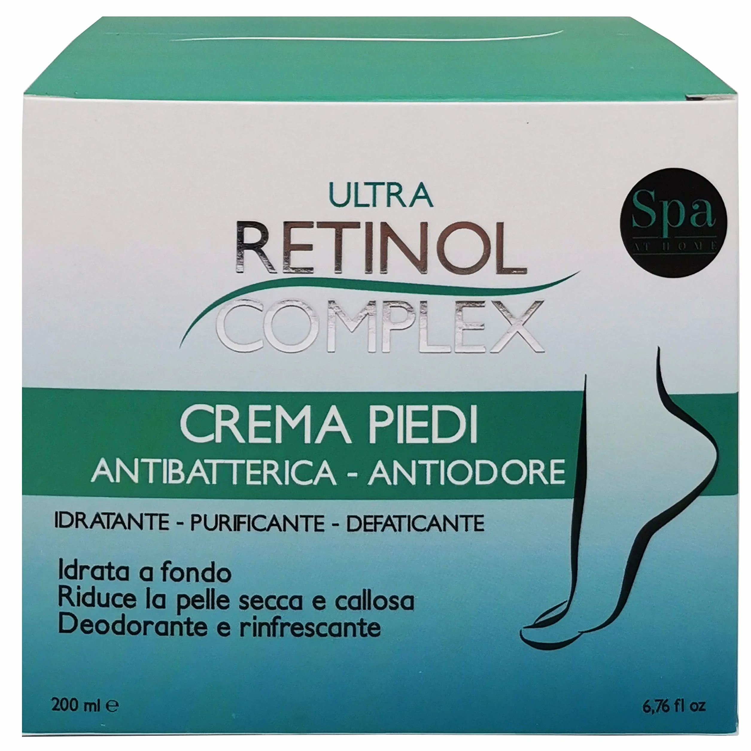 Retinol Complex Crema Piedi Antibatteria Antiodore Idratante Purificante Defaticante