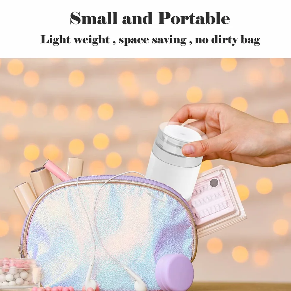 HOTUT Dosatore Contenitore Crema Bottiglie, 50ML Ricaricabile Airless Pump Contenitori Cosmetic Cream Jar, Crema Vuoti Barattoli per Viaggio
