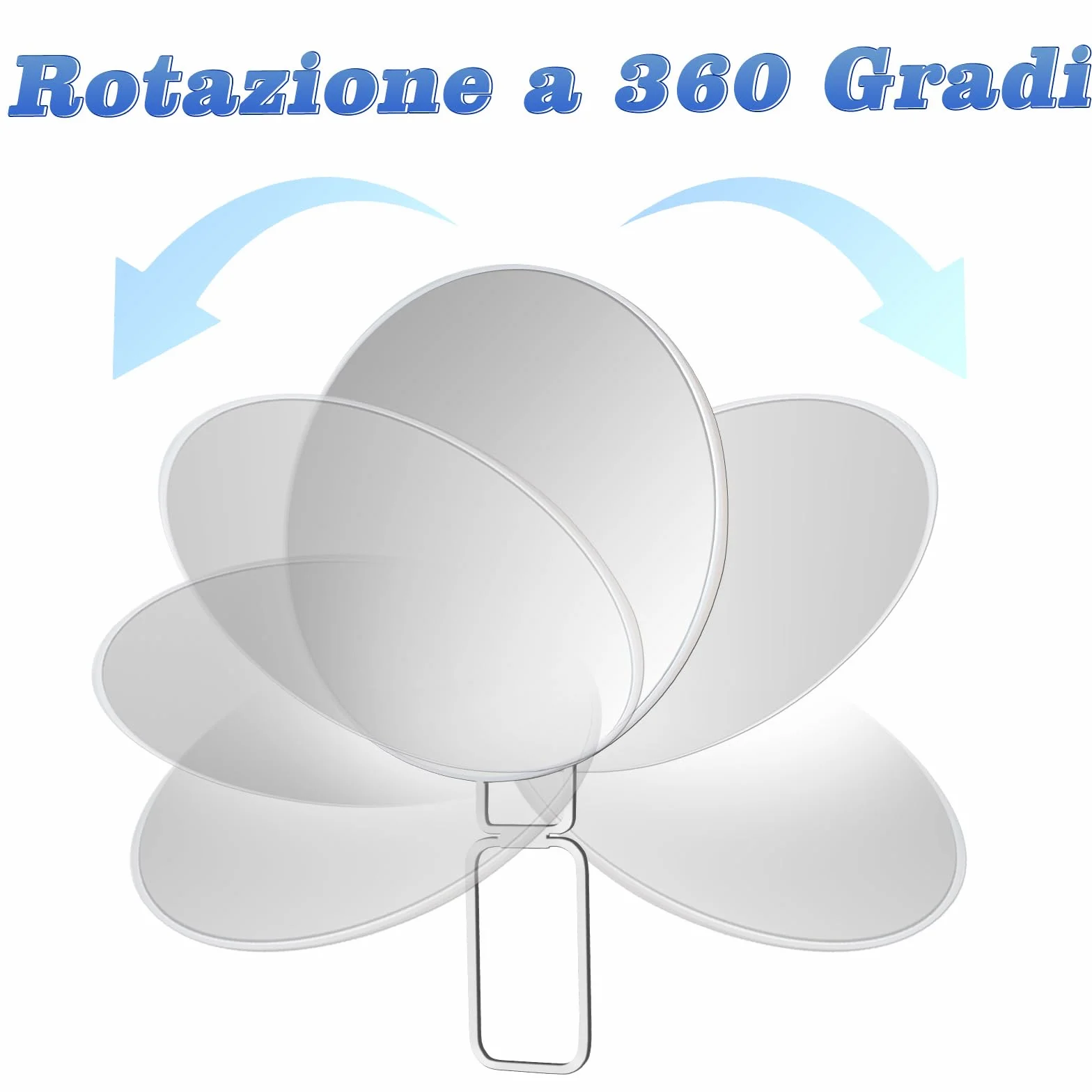 Specchio Ingranditore 40X Portatile con Supporto, Pinzette e Forbici per Trucco da Viaggio