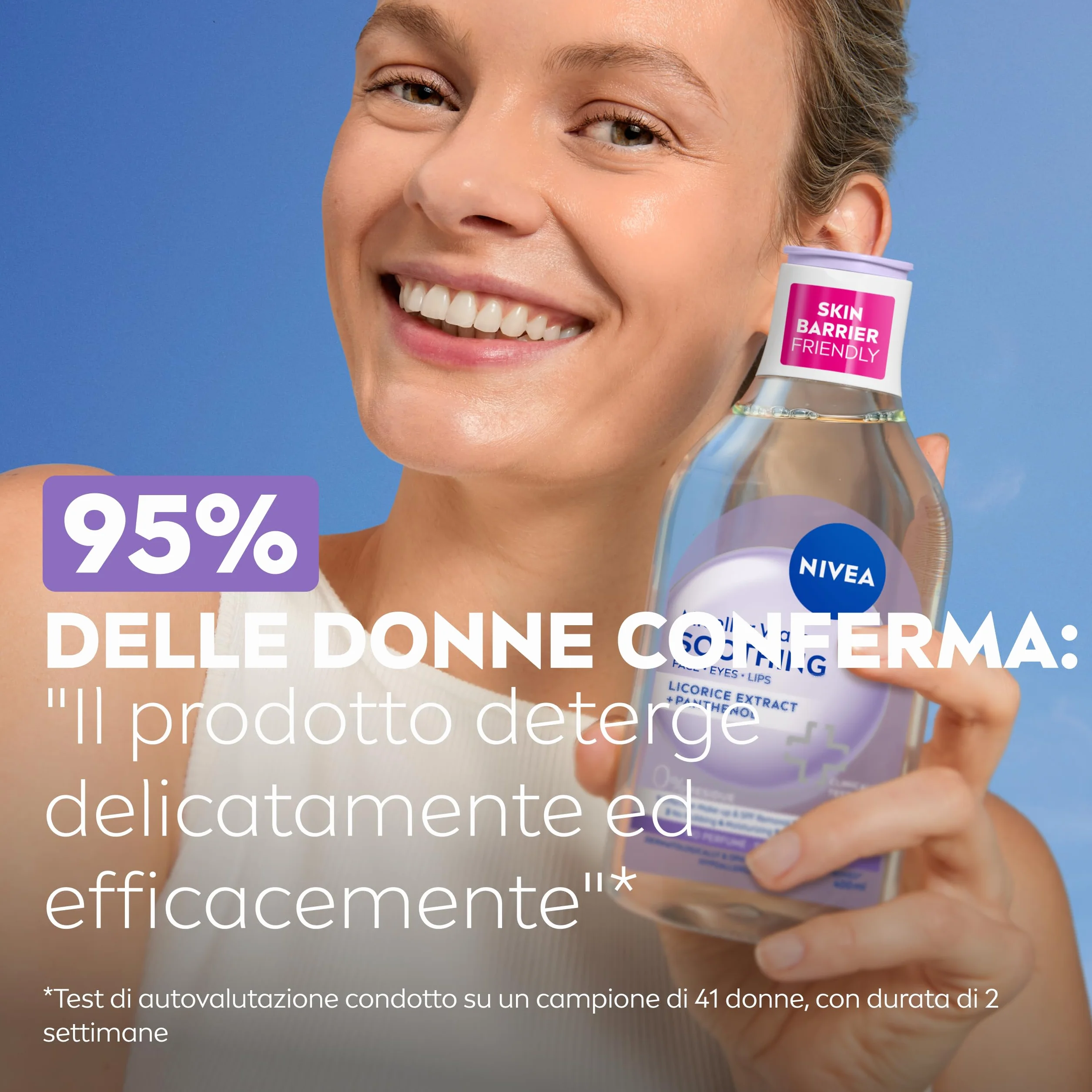 NIVEA Acqua Micellare Delicata 400 ml, Struccante viso occhi labbra, Detergente pelle sensibile
