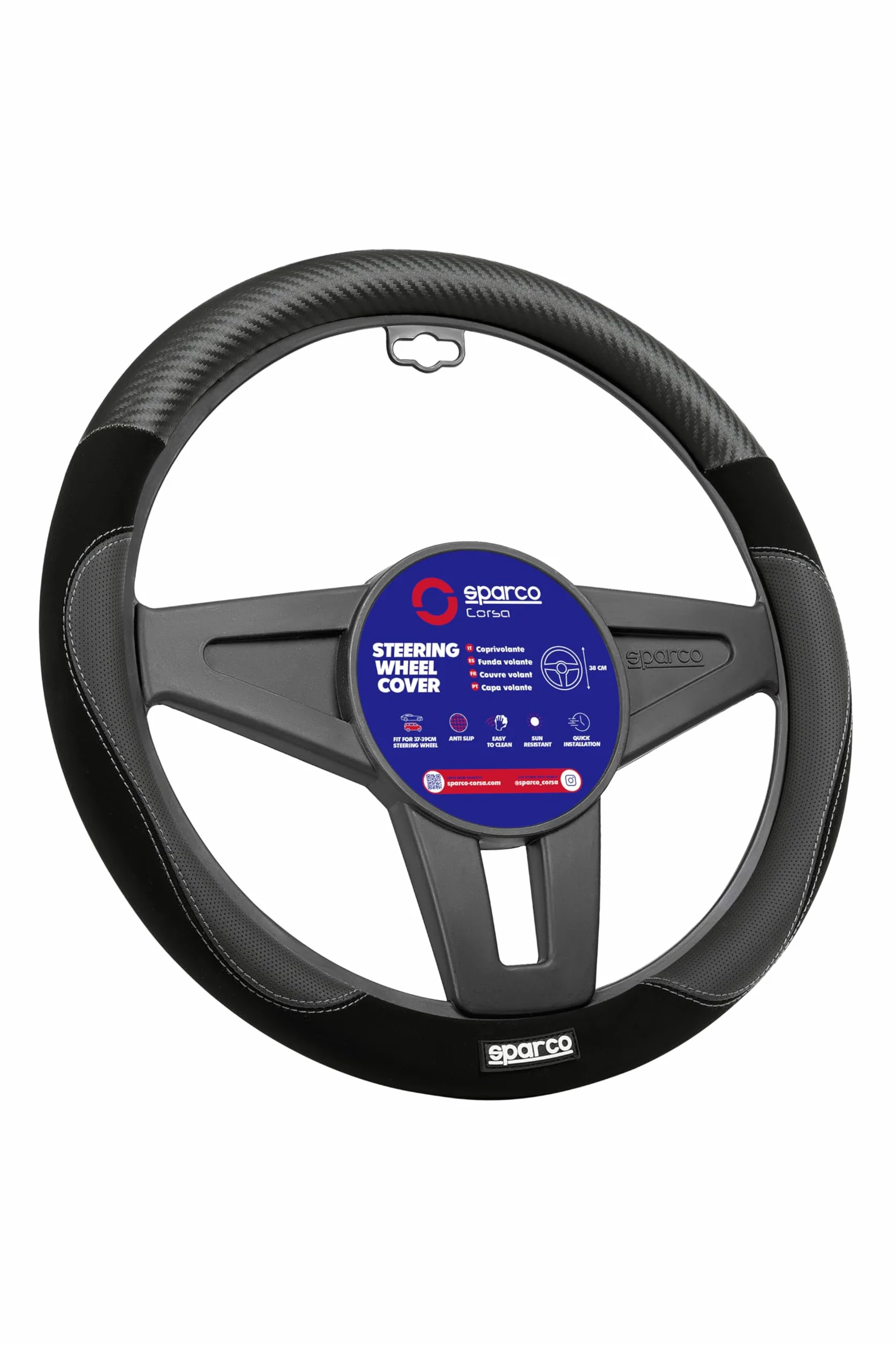 Sparco Coprivolante S122 Pelle Scamosciata Pvc Nero