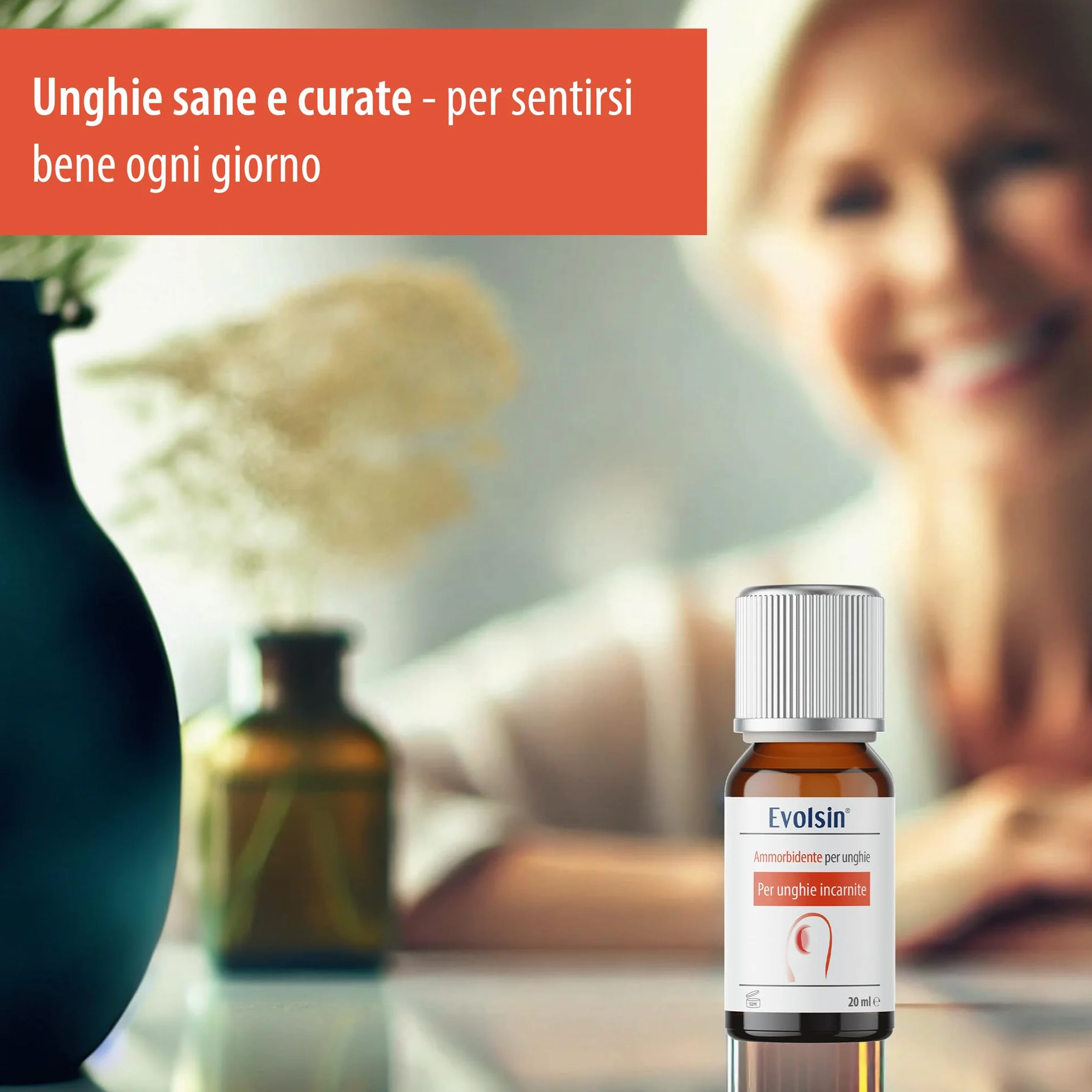 Evolsin Ammorbidente per unghie - Soluzione delicata ed efficace per unghie incarnite - Formula alcalina per unghie morbide ed elastiche - Facile da usare con applicatore di tampone - 20ml