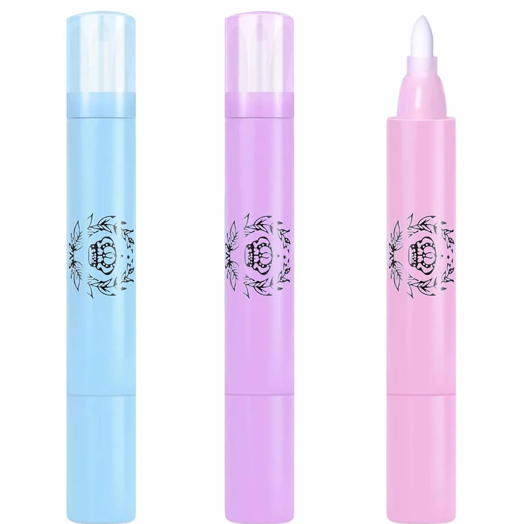 3 Pezzi Penne correttore Smalto per Unghie - Elimina Ogni residuo di Colore di Smalto per Unghie Adatto a saloni di Bellezza e Unghie Fai-da-Te (Blu + Rosa + Viola)